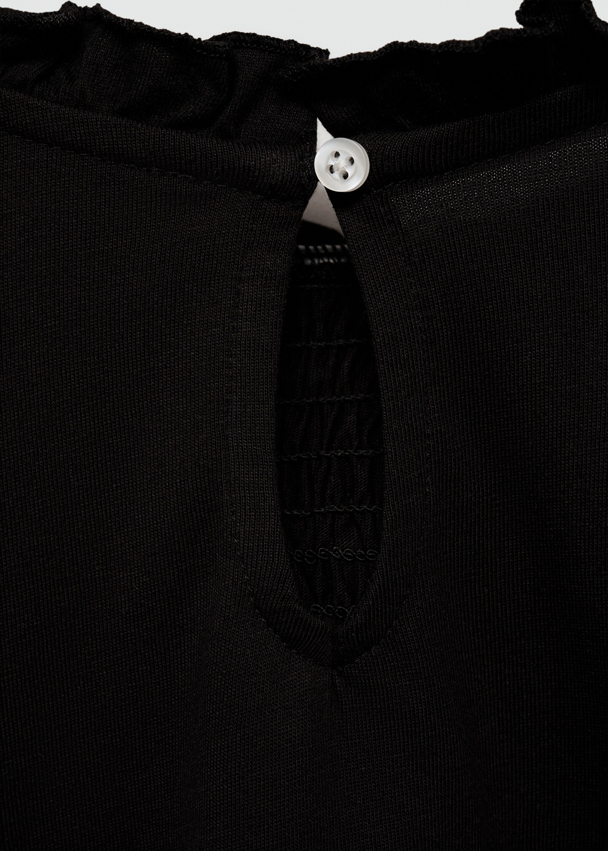 T-shirt détails froncés - Détail de l'article 8, Noir. Ref: 77054770-00.