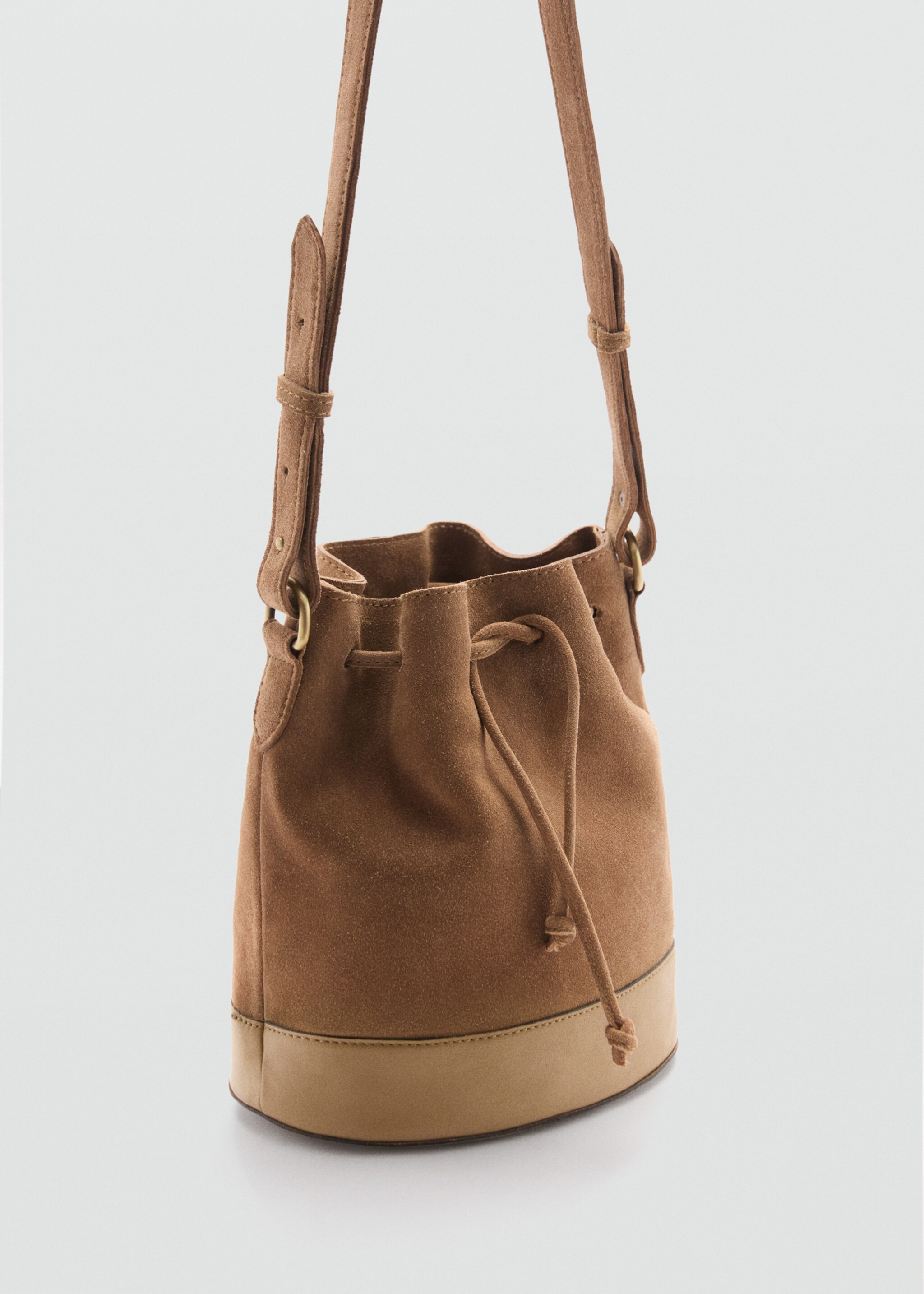 Leather mini shopper bag - Medium plane