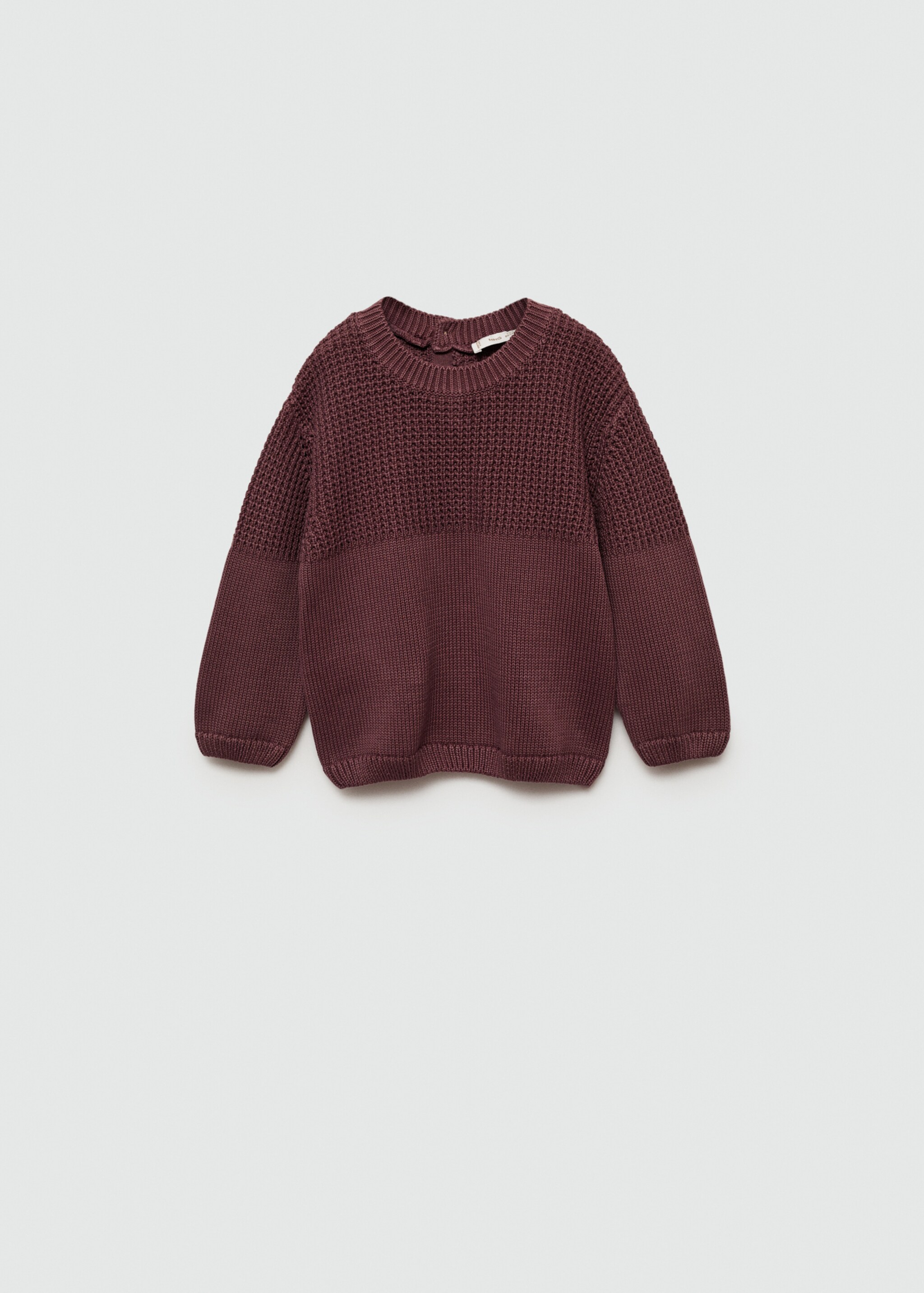 Contrasting knit sweater - Article without model, Wine. Ref: 77054776-00.