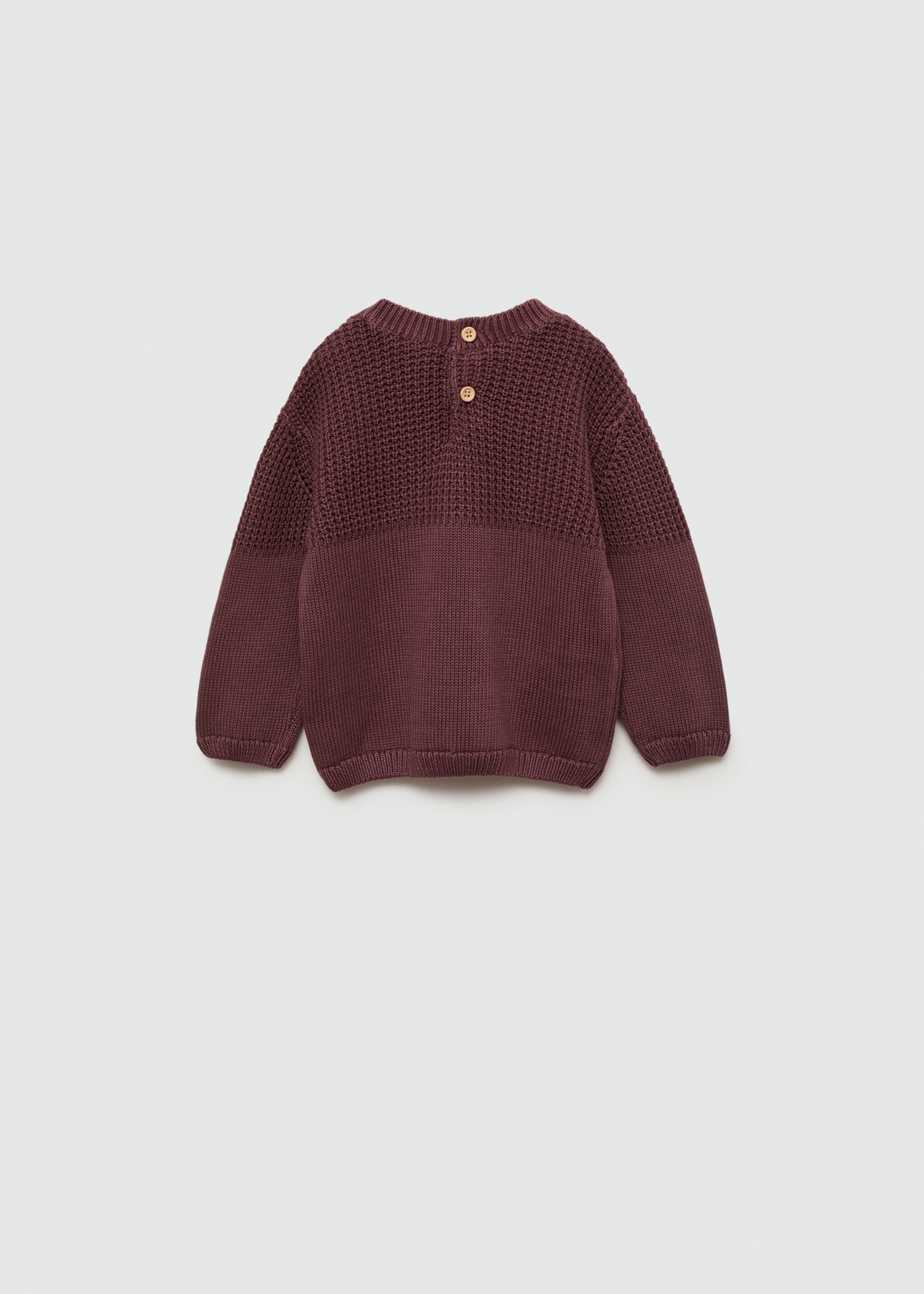 Contrasting knit sweater - Reverse of the article, Wine. Ref: 77054776-00.