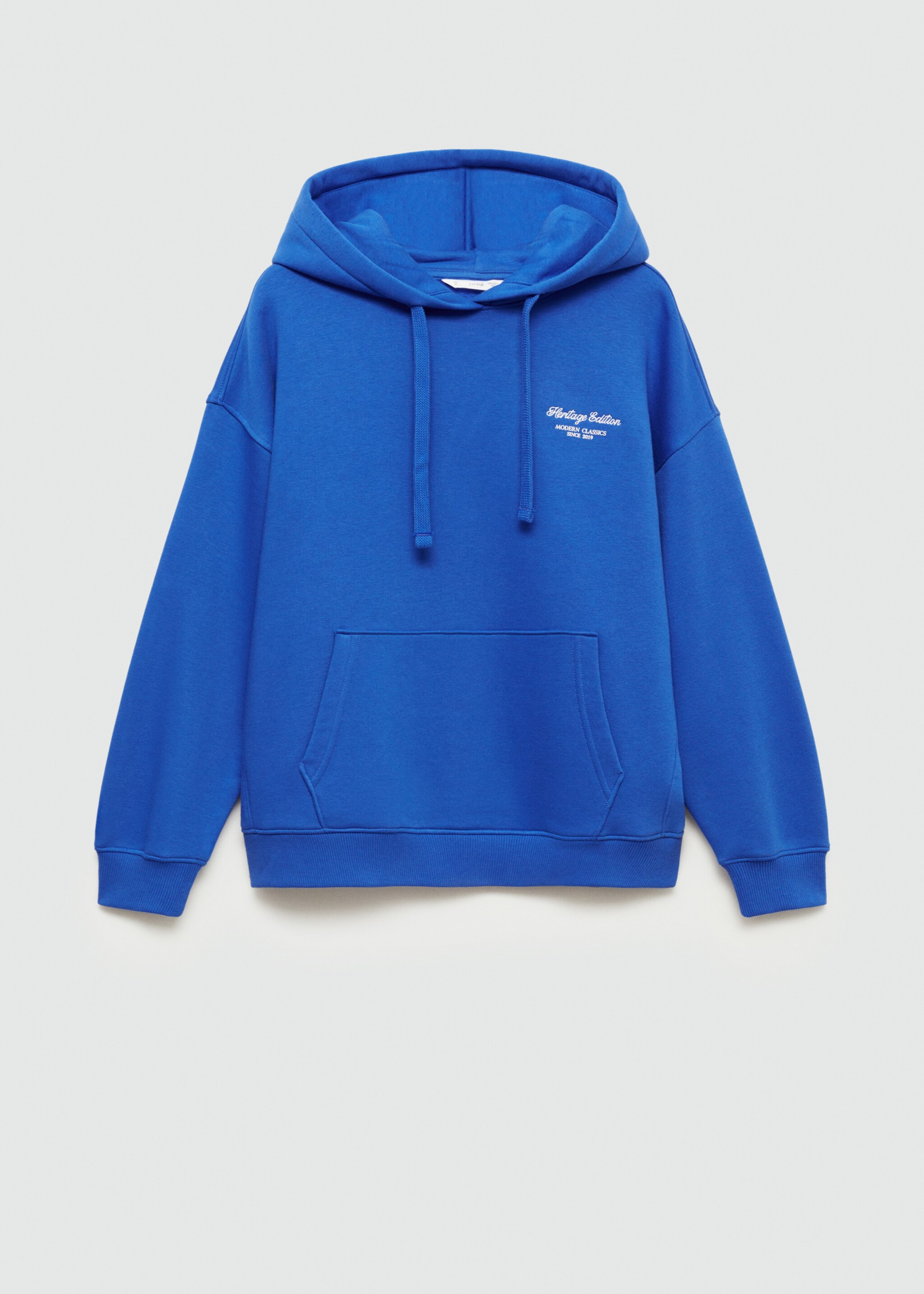 Message zipped hoodie - Article without model, Blue. Ref: 77054783-00.