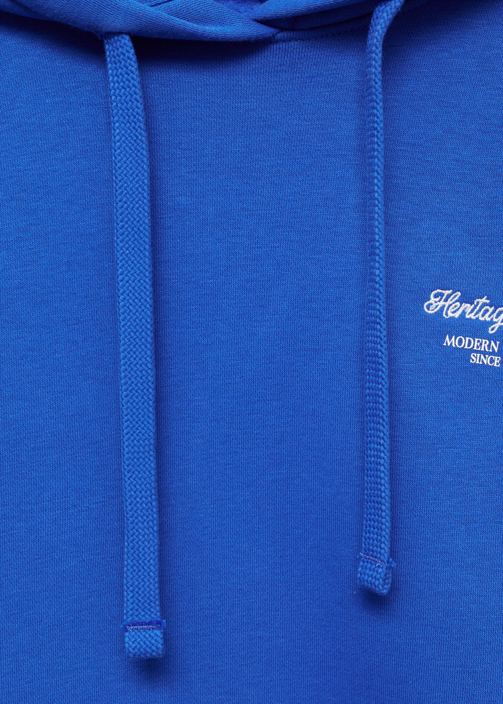 Message zipped hoodie - Details of the article 8, Blue. Ref: 77054783-00.
