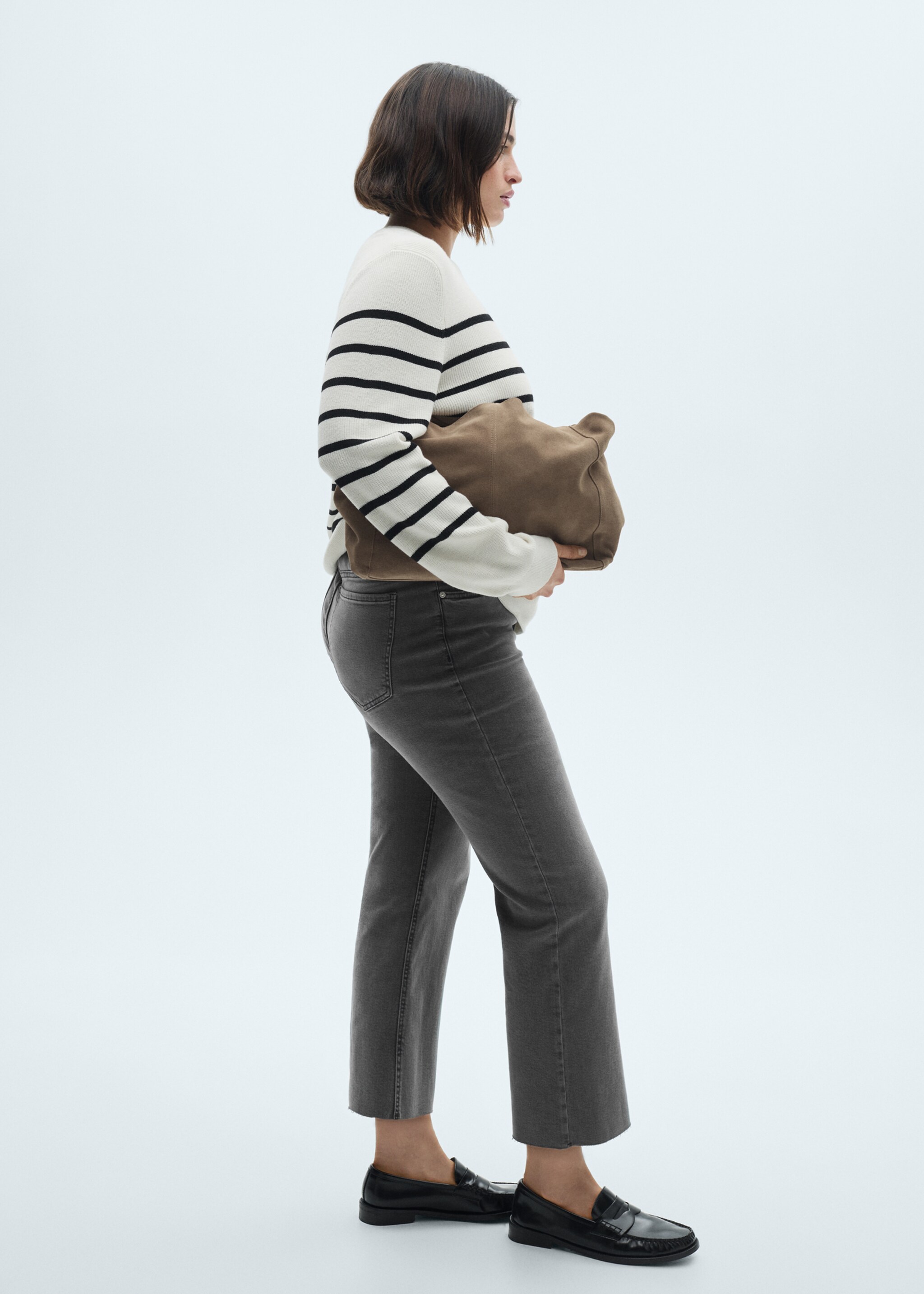 Sienna flared cropped jeans - Details of the article 3, Denim Grey. Ref: 77054785-00.