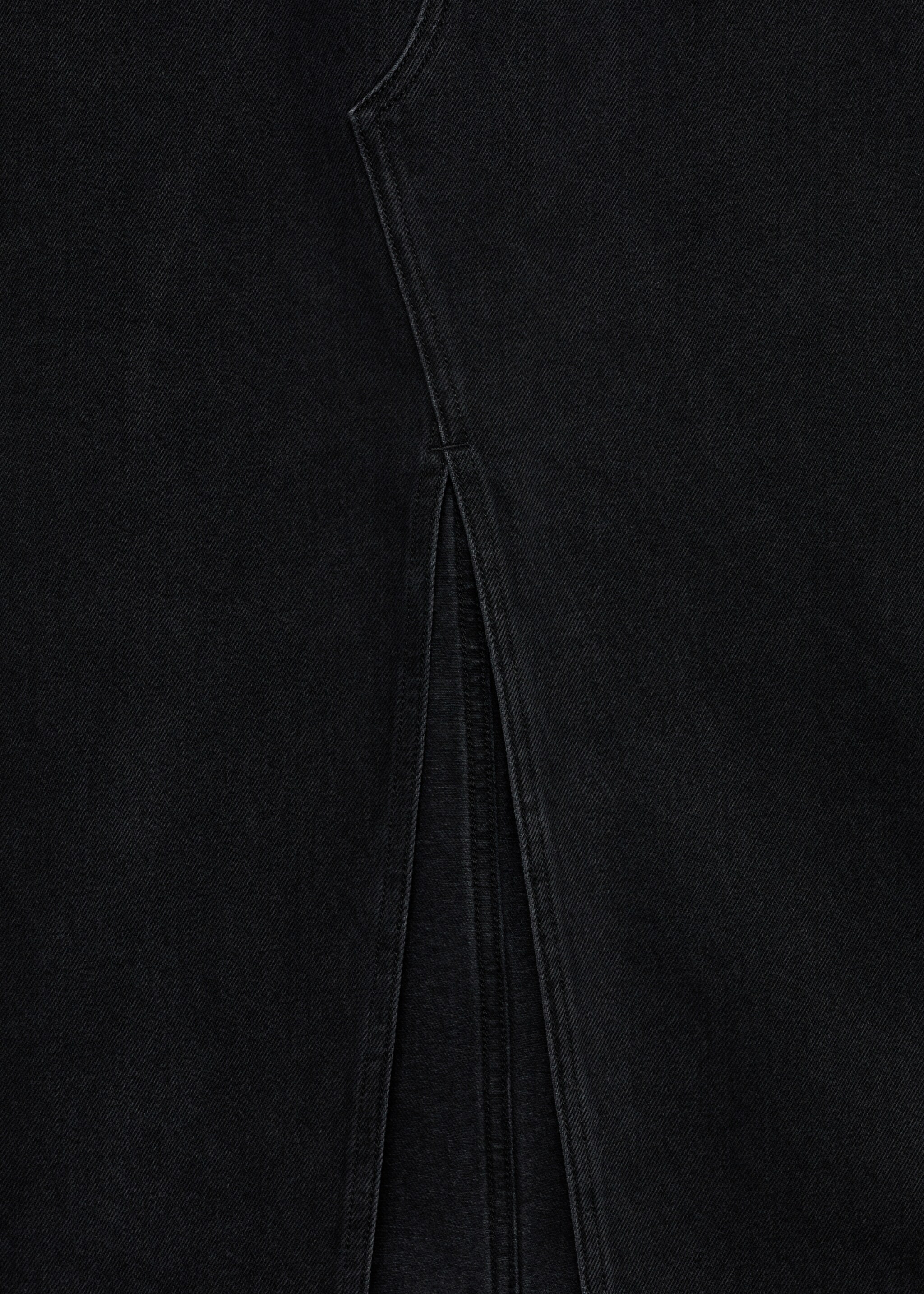 Midi-Jeansrock - Detail des Artikels 8, Black denim. Ref: 77054786-00.