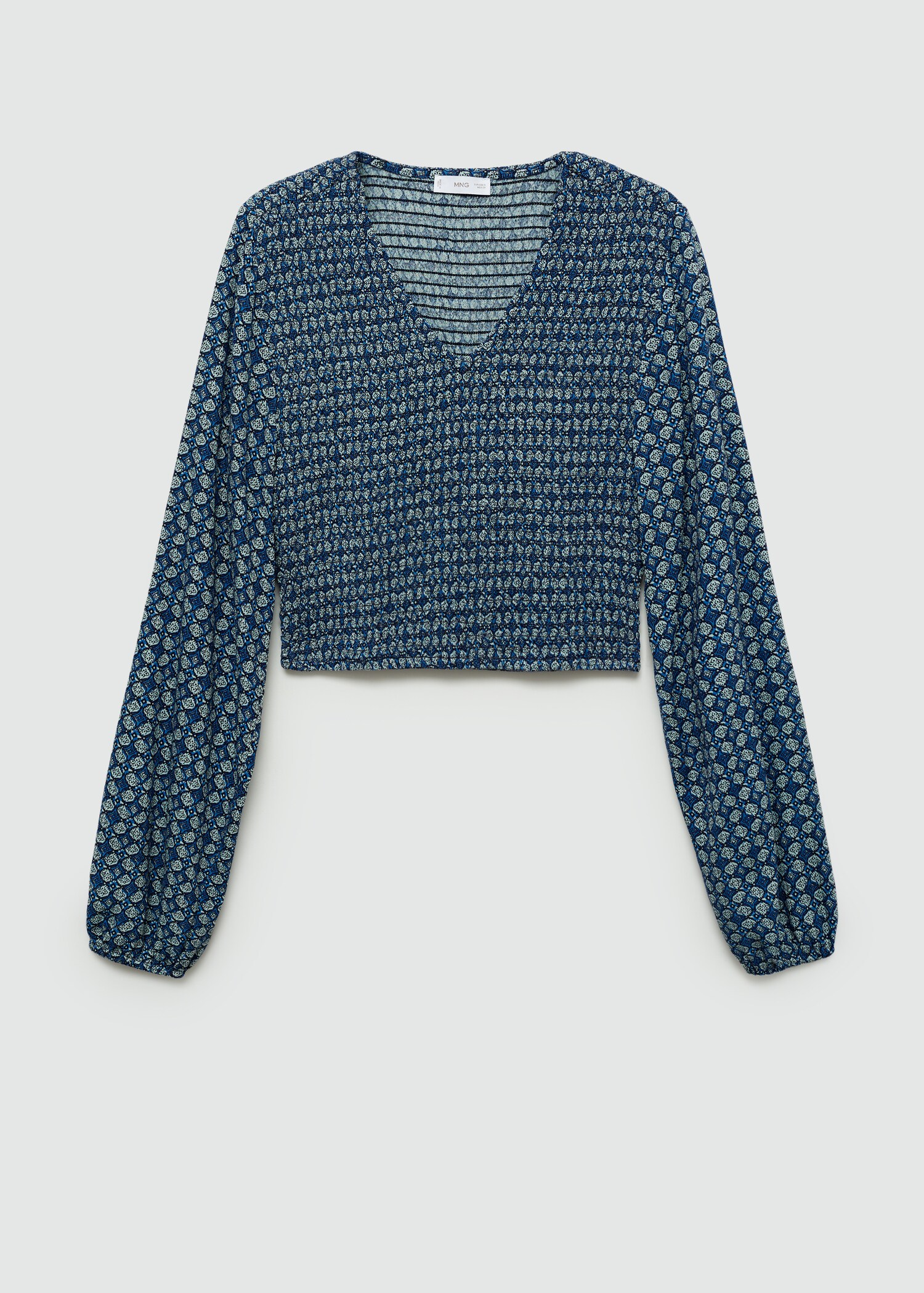 Gemusterte Bluse mit Raffdetails - Artikel ohne Model