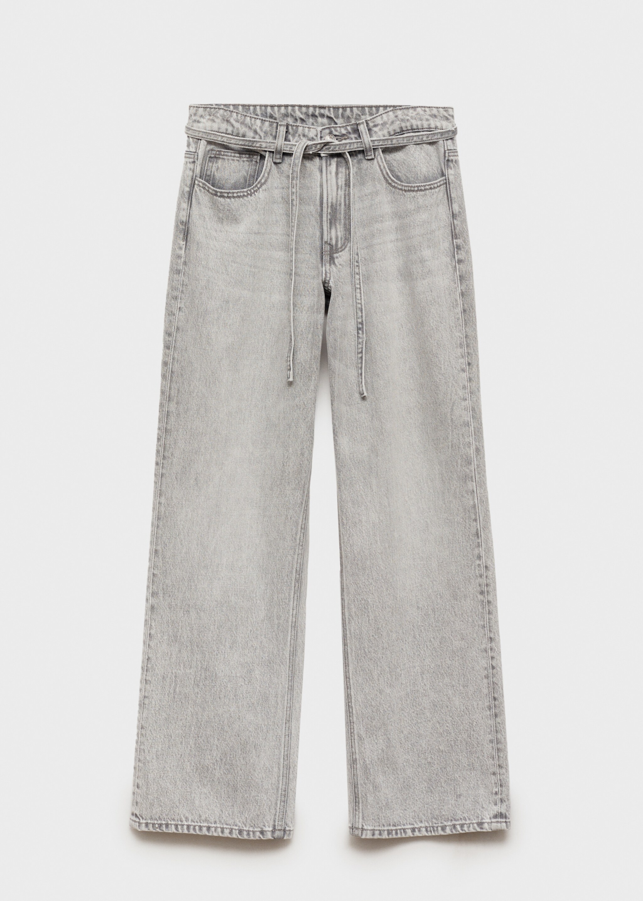 Traperice širokih nogavica s vezicom - Artikl bez modela, Svjetlosivi denim. Ref: 77054790-00.