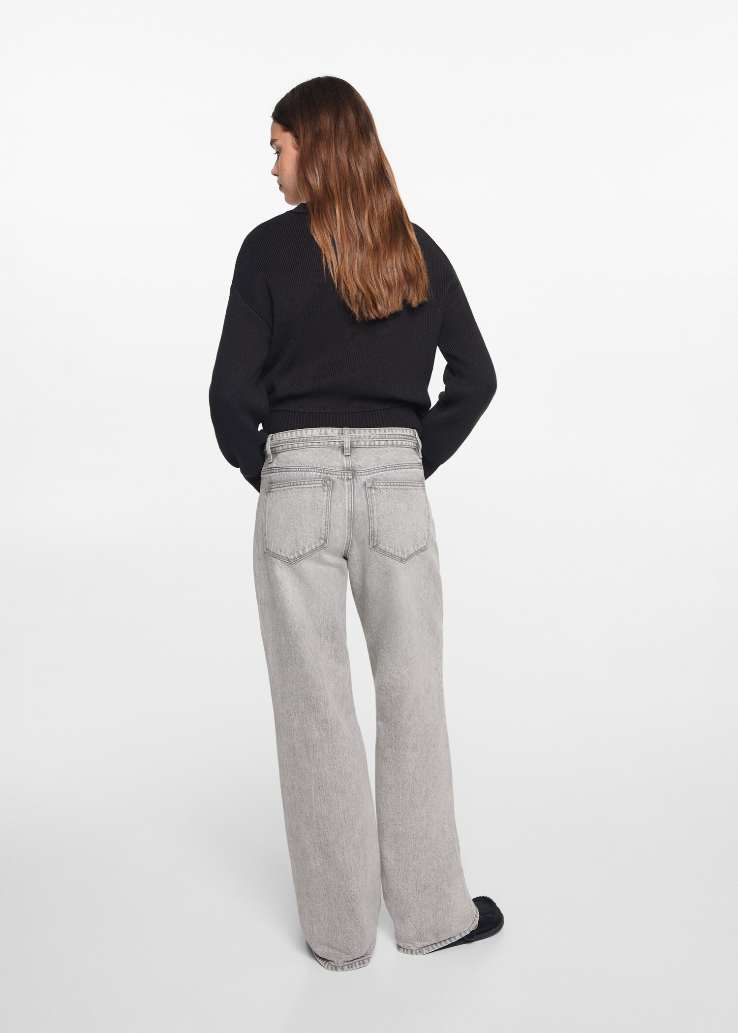 Wideleg-Jeans mit Kordelzug - Rückseite des Artikels