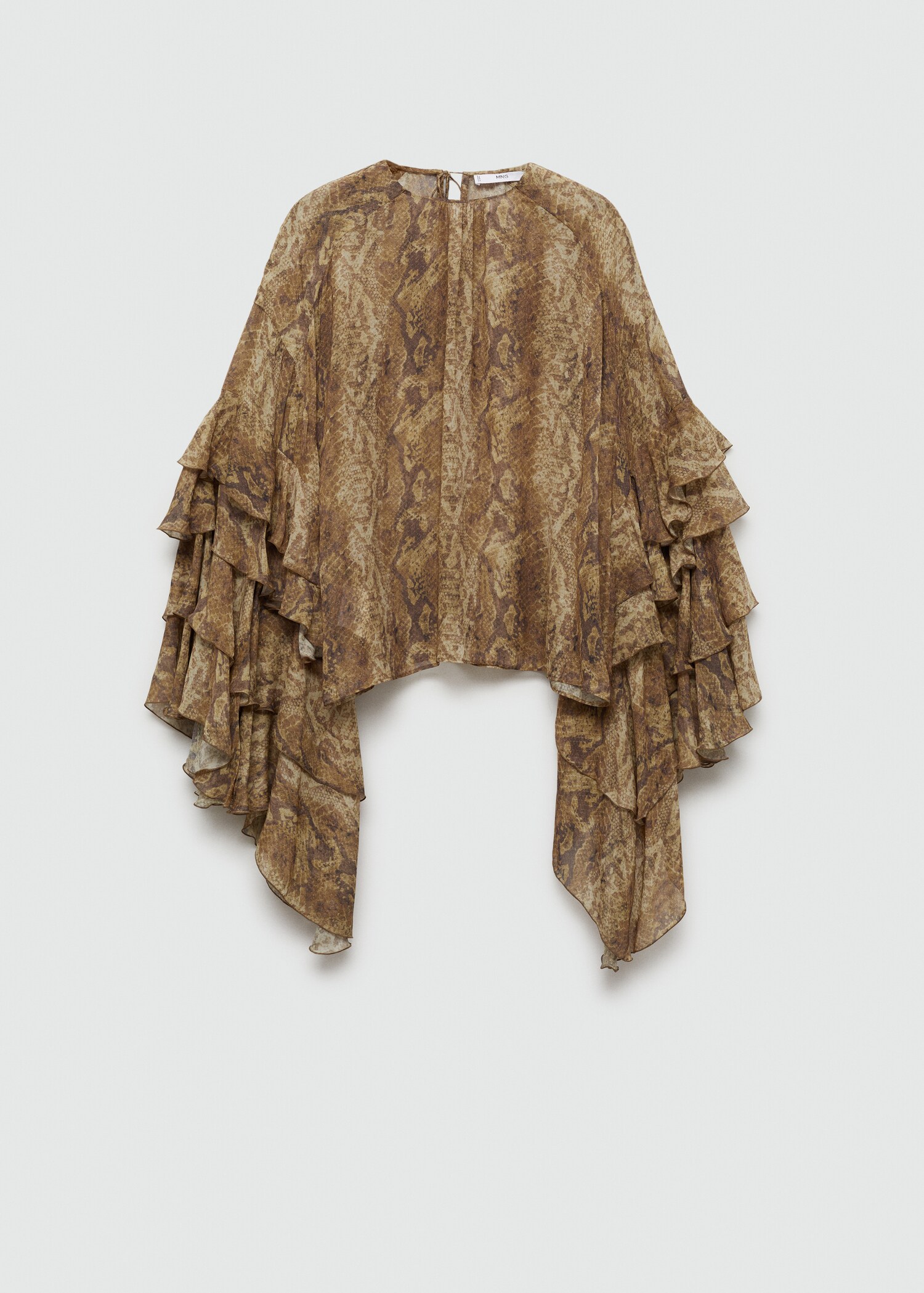 Blouse volants en imprimé serpent - Article sans modèle