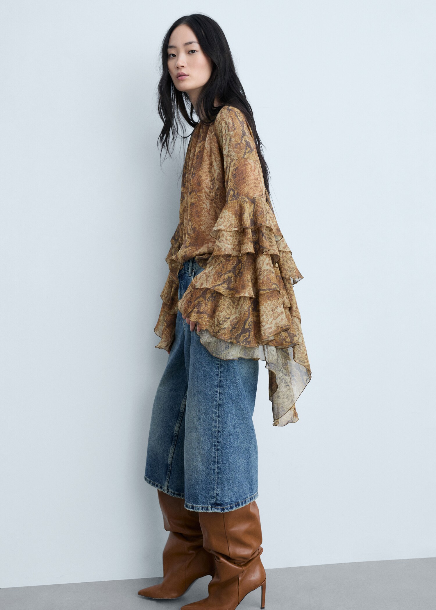 Blouse volants en imprimé serpent - Détail de l'article 6