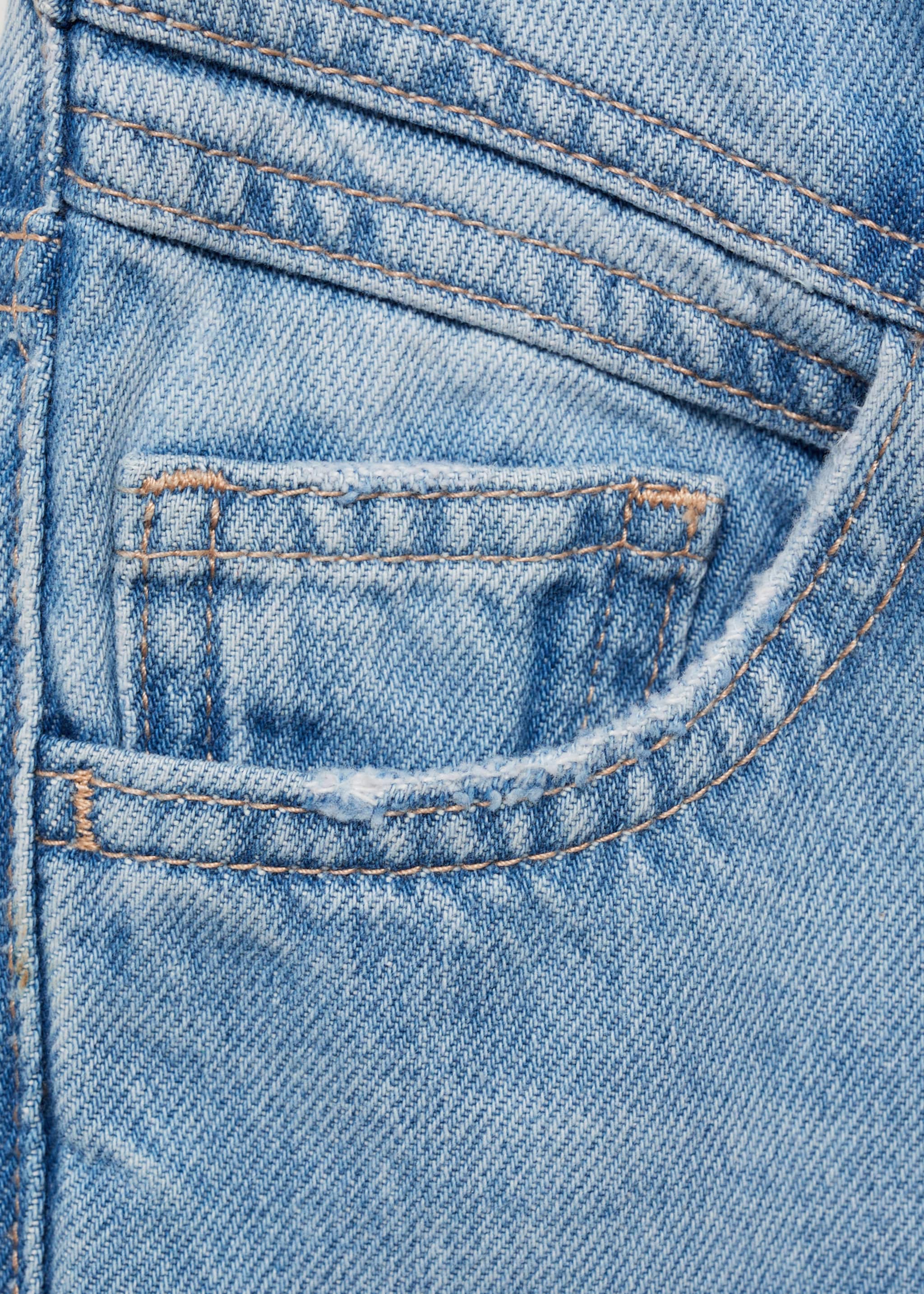 Jeans in culottestijl met naad - Detail van het artikel 0, Middenblauw. Ref: 77055146-00.