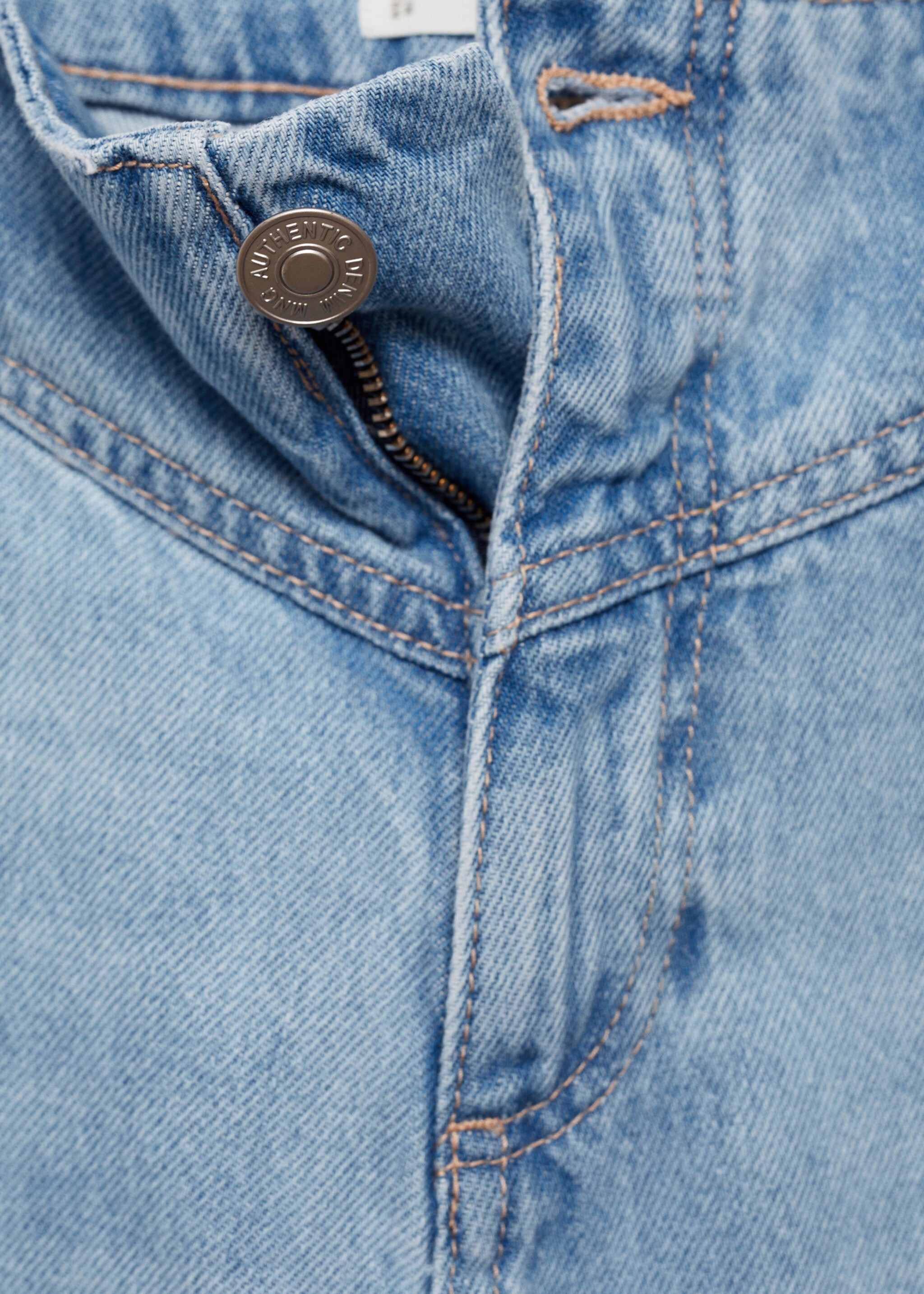 Jeans in culottestijl met naad - Detail van het artikel 8, Middenblauw. Ref: 77055146-00.