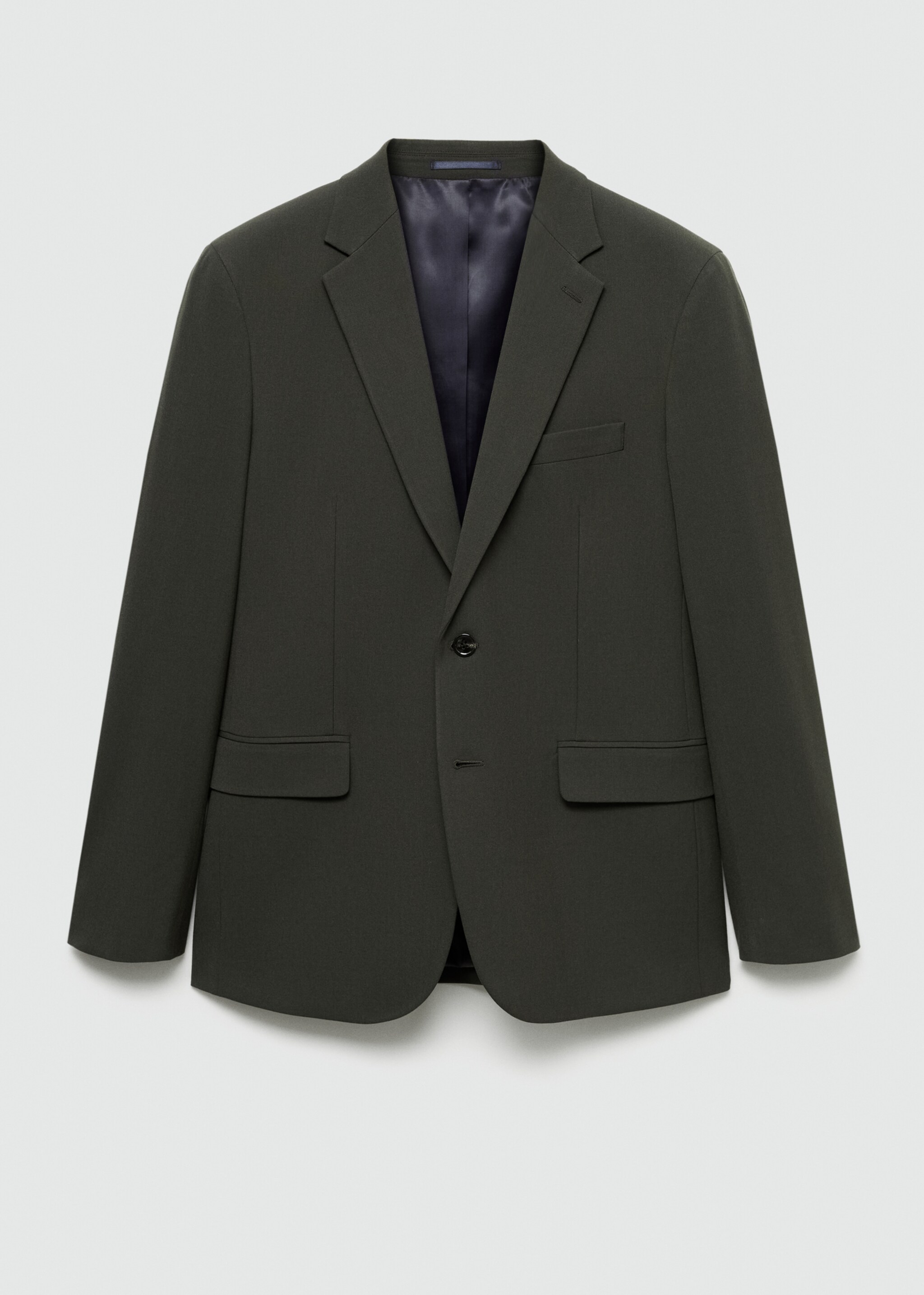 Stretch-fabric slim-fit suit jacket - Article without model, Green. Ref: 77055147-00.