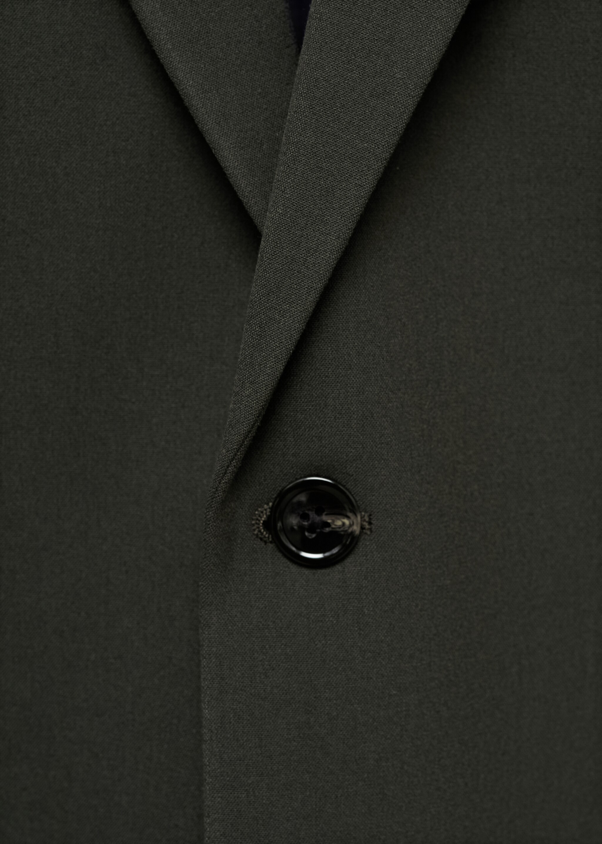Stretch-fabric slim-fit suit jacket - Details of the article 8, Green. Ref: 77055147-00.