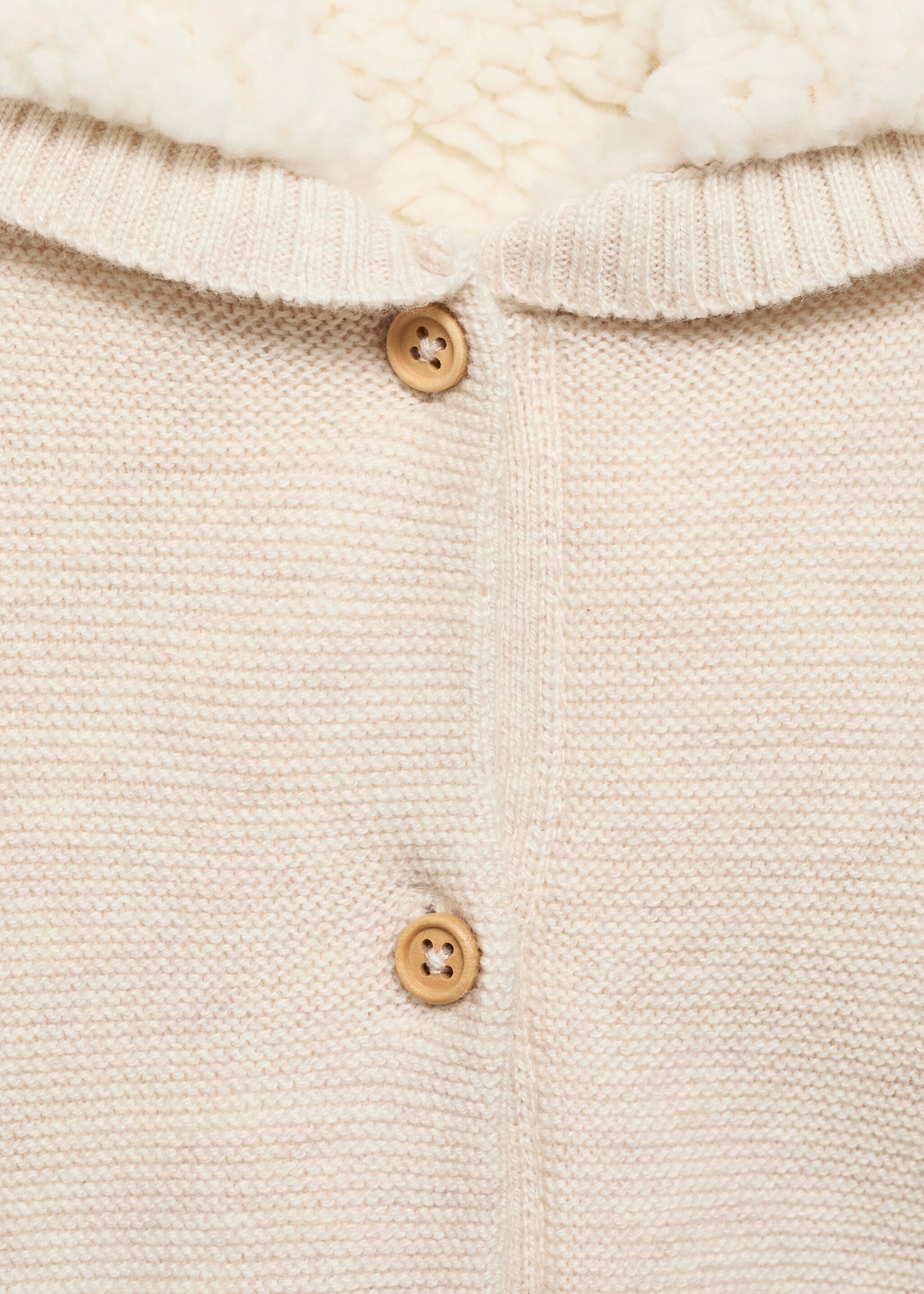 Stickad cardigan med fleecefoder - Detaljer om artikeln 8, Sand. Ref: 77055150-00.