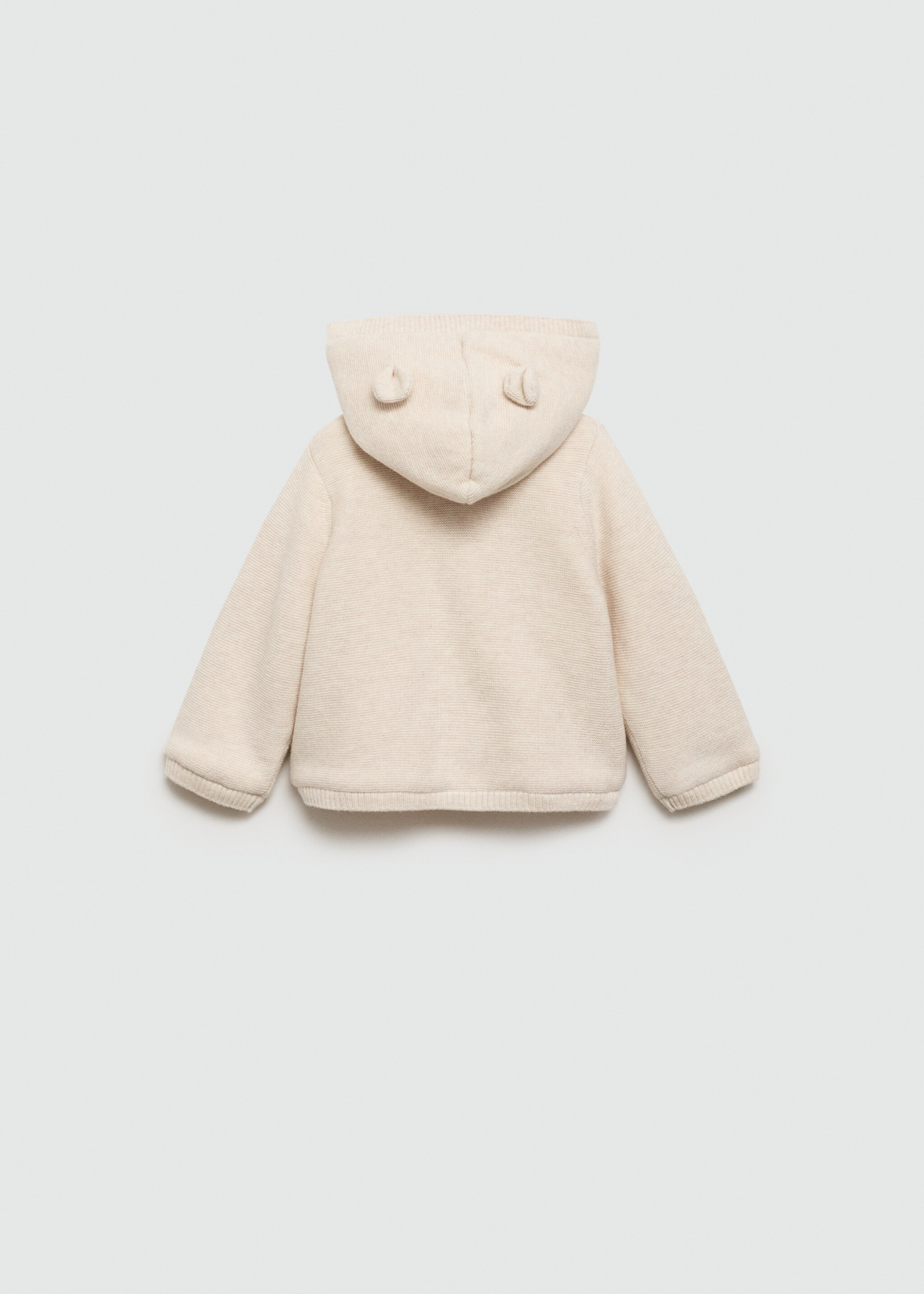 Stickad cardigan med fleecefoder - Artikelns baksida, Sand. Ref: 77055150-00.