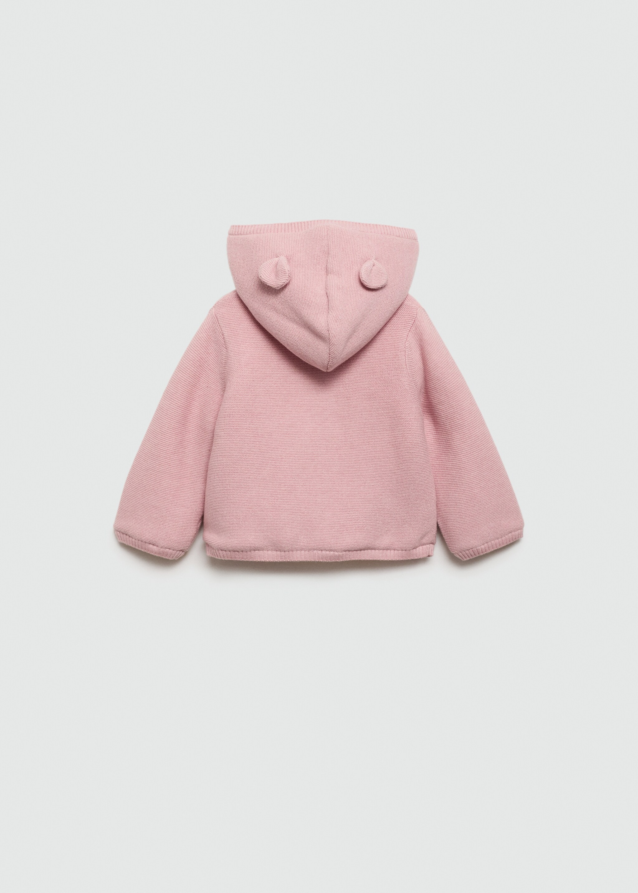 Knit cardigan with fleece lining - Reverse of the article, Pink. Ref: 77055150-00.