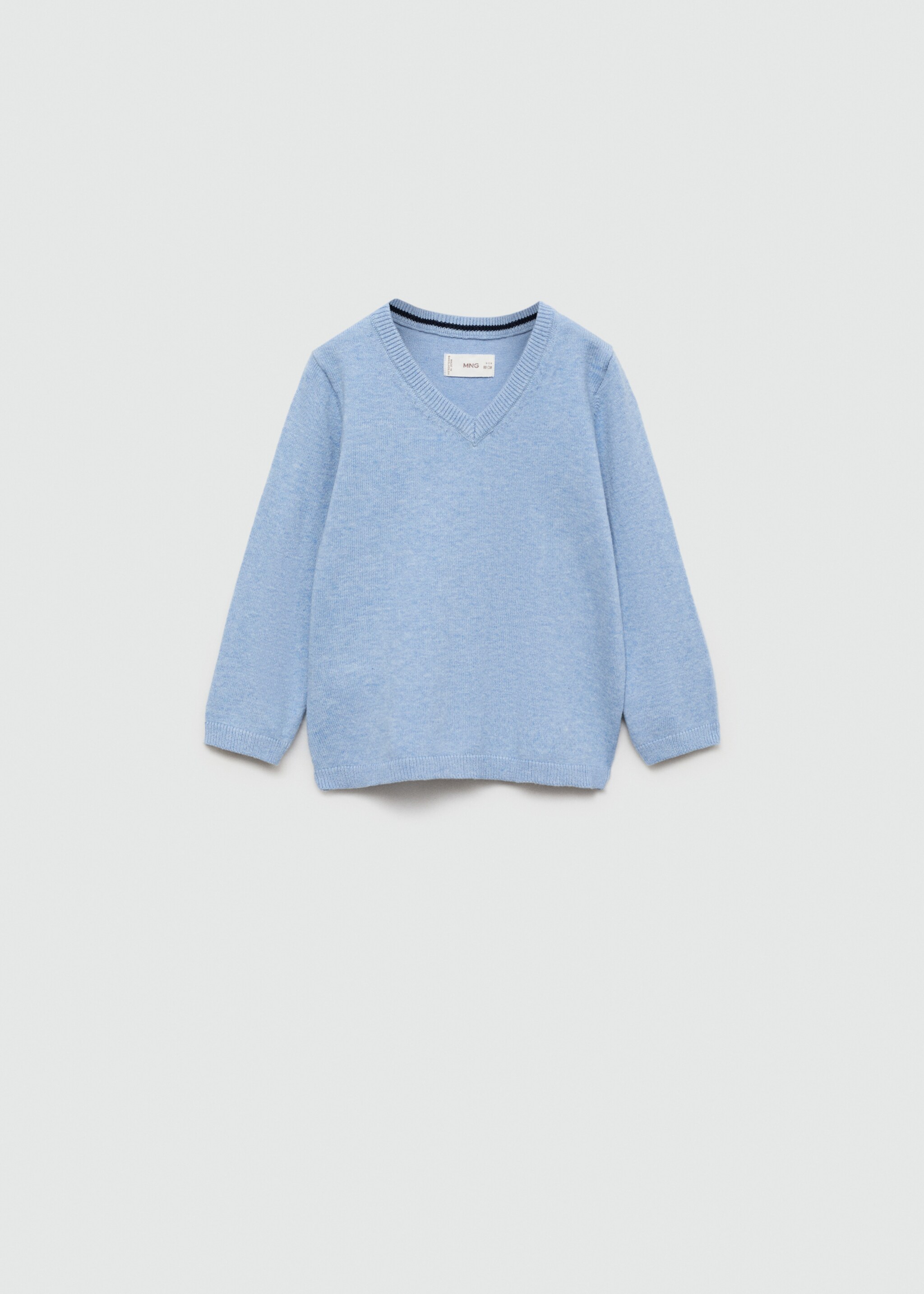 Pull-over à col en V - Article sans modèle, Bleu ciel. Ref: 77055630-00.