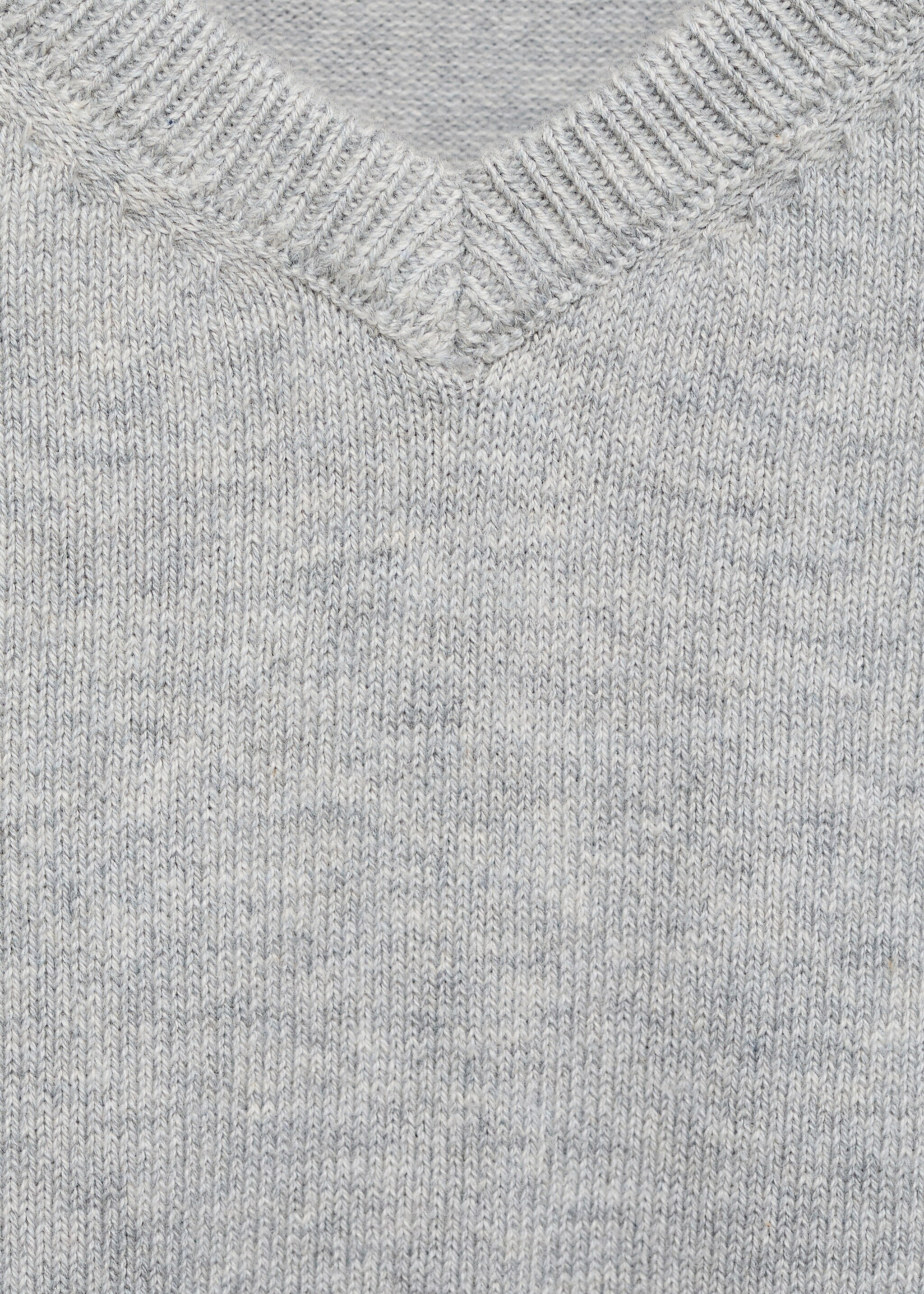V-neck sweater - Details of the article 8, Light Heather Grey. Ref: 77055630-00.