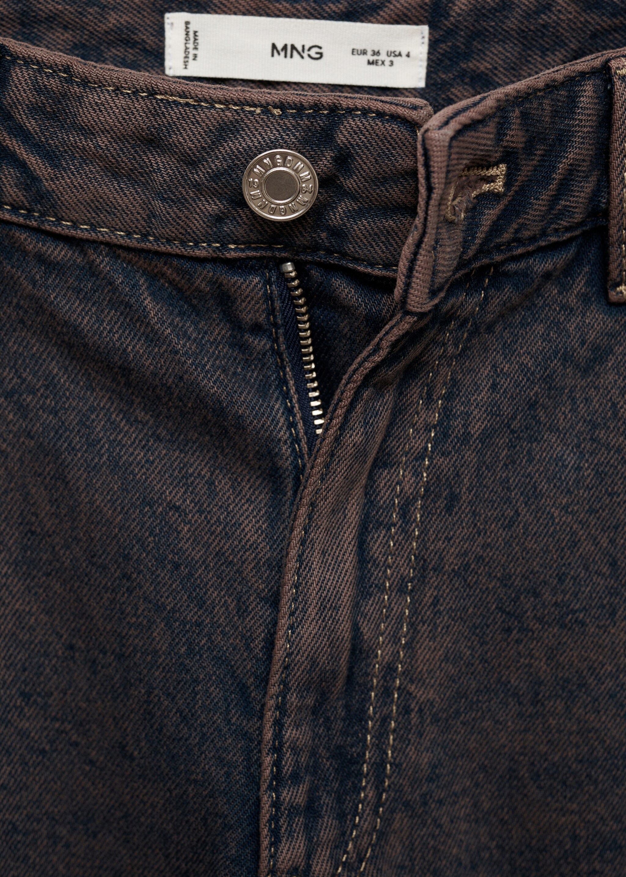 Miami medium-rise straight-fit jeans - Details of the article 8, Plum. Ref: 77055636-00.