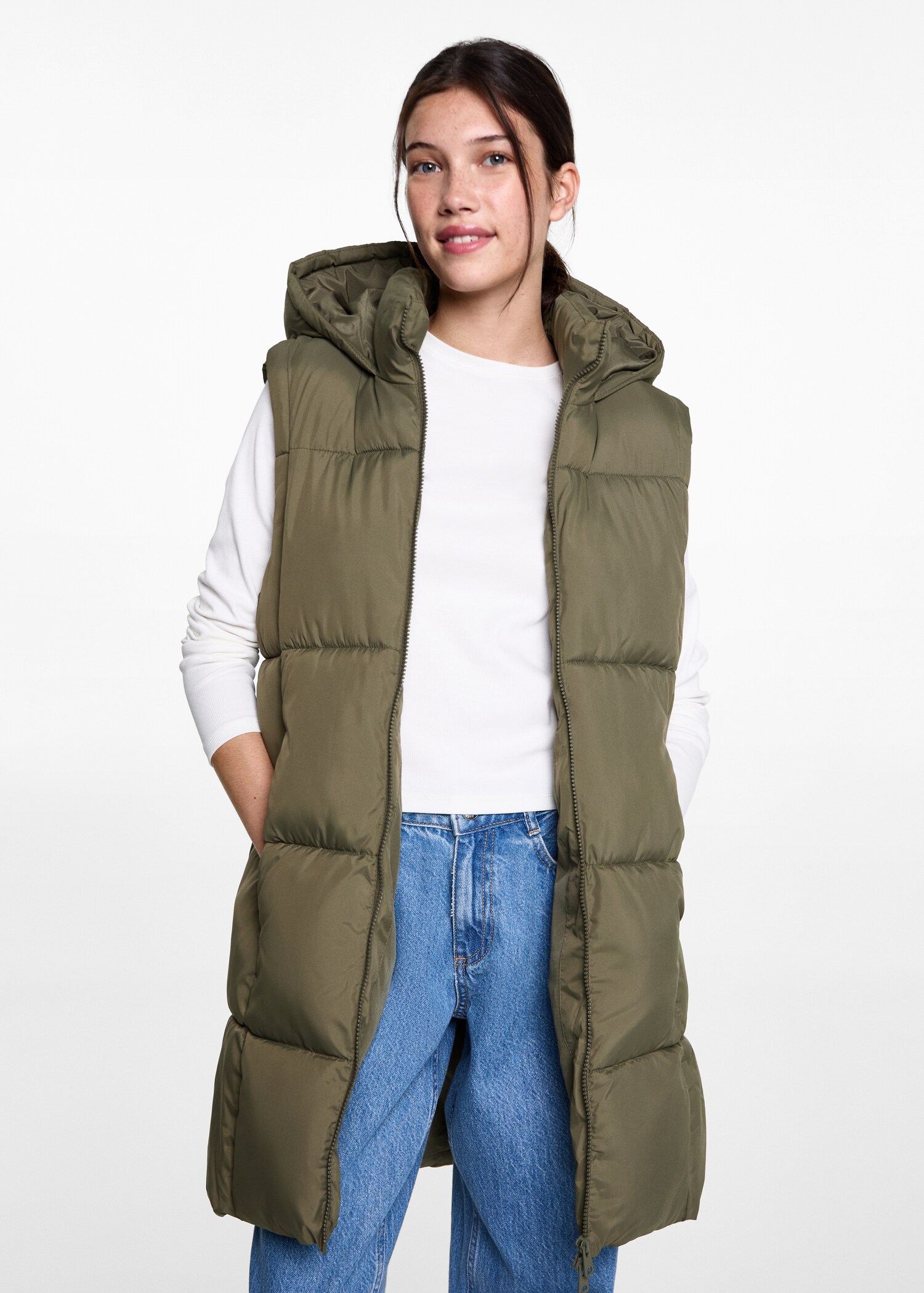 Quilted gilet with hood - Medium plane