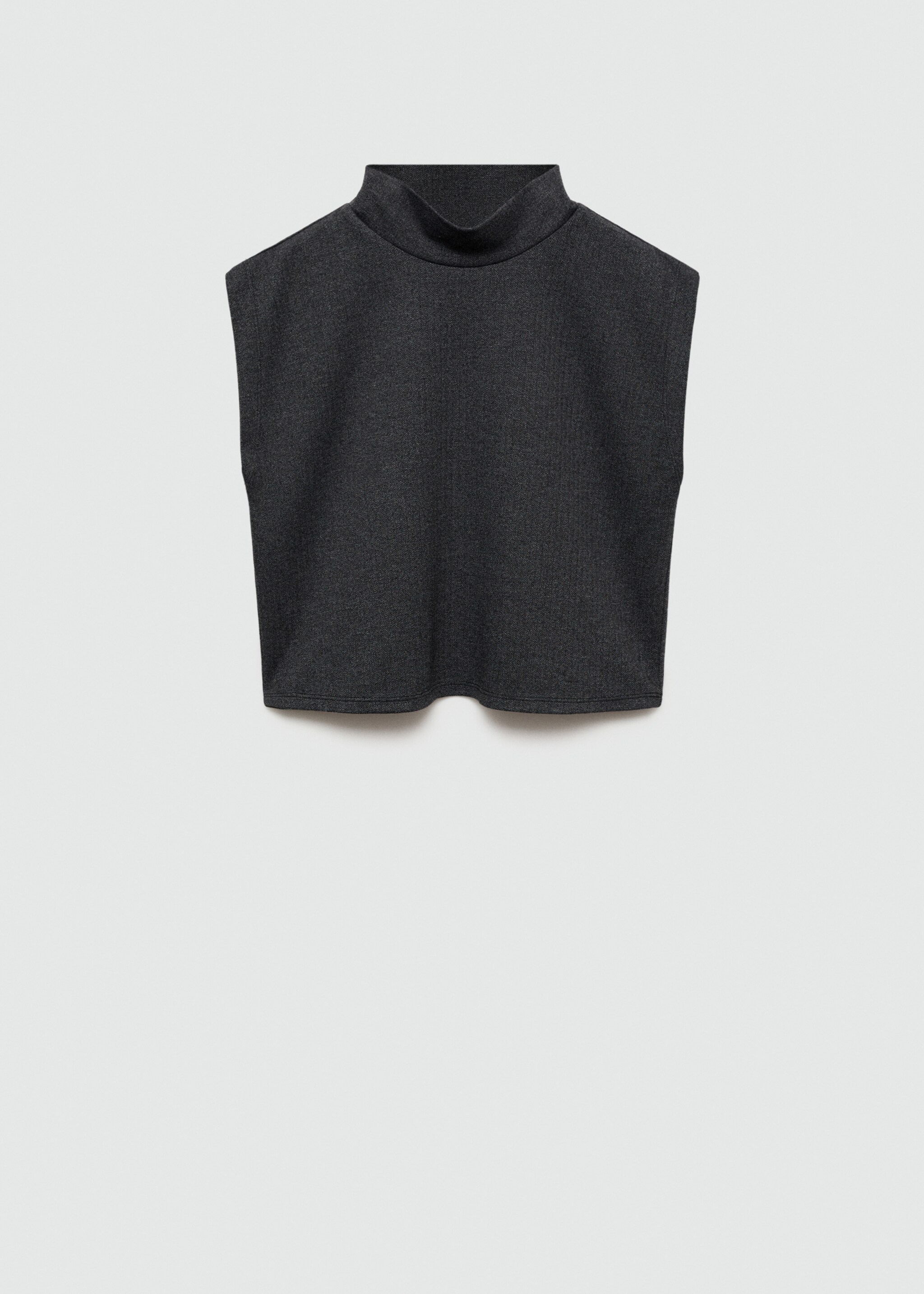 Knitted cropped top - Article without model, Grey. Ref: 77055646-00.