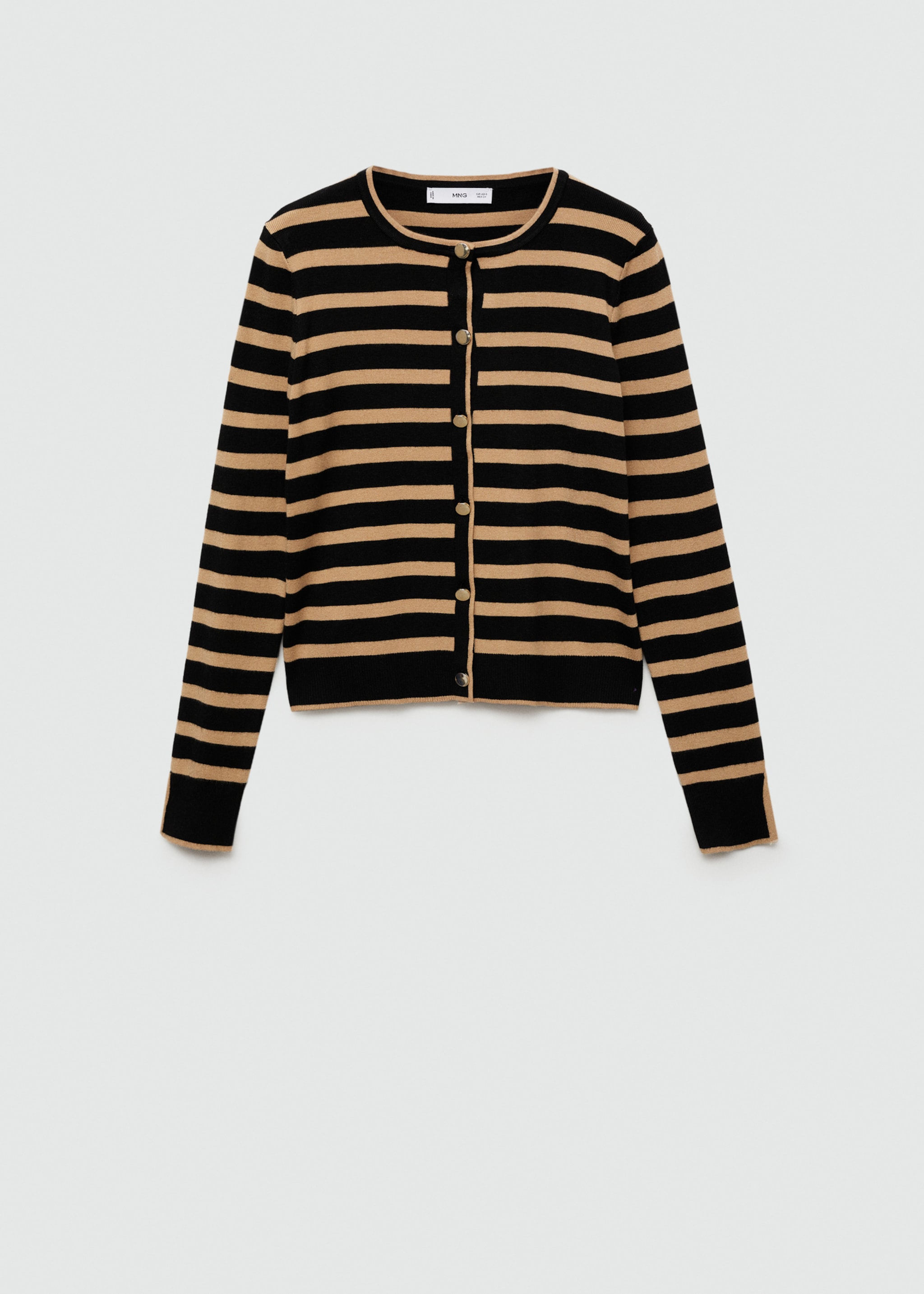 Button knit cardigan - Article without model, Medium Brown. Ref: 77055652-00.