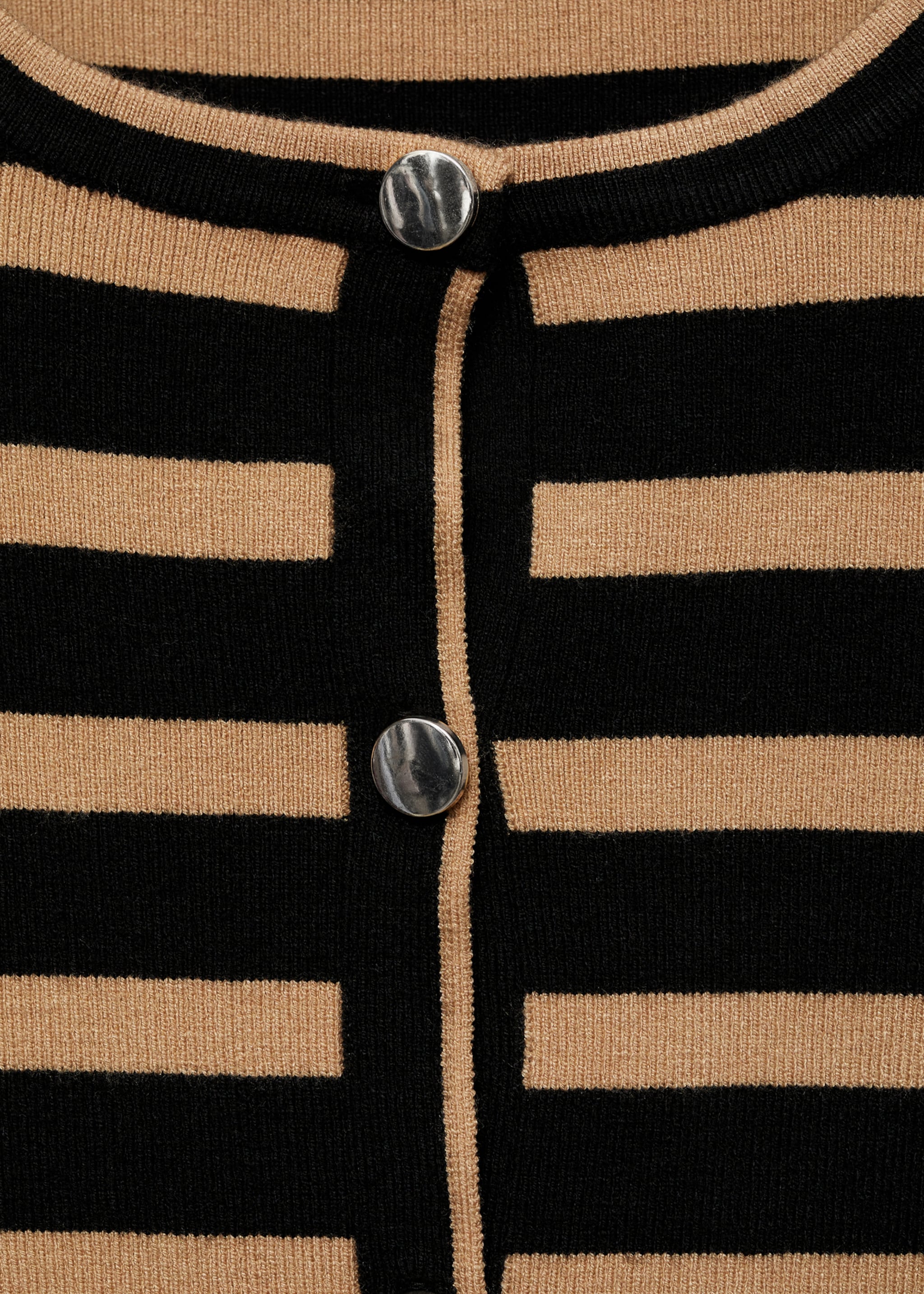 Button knit cardigan - Details of the article 8, Medium Brown. Ref: 77055652-00.
