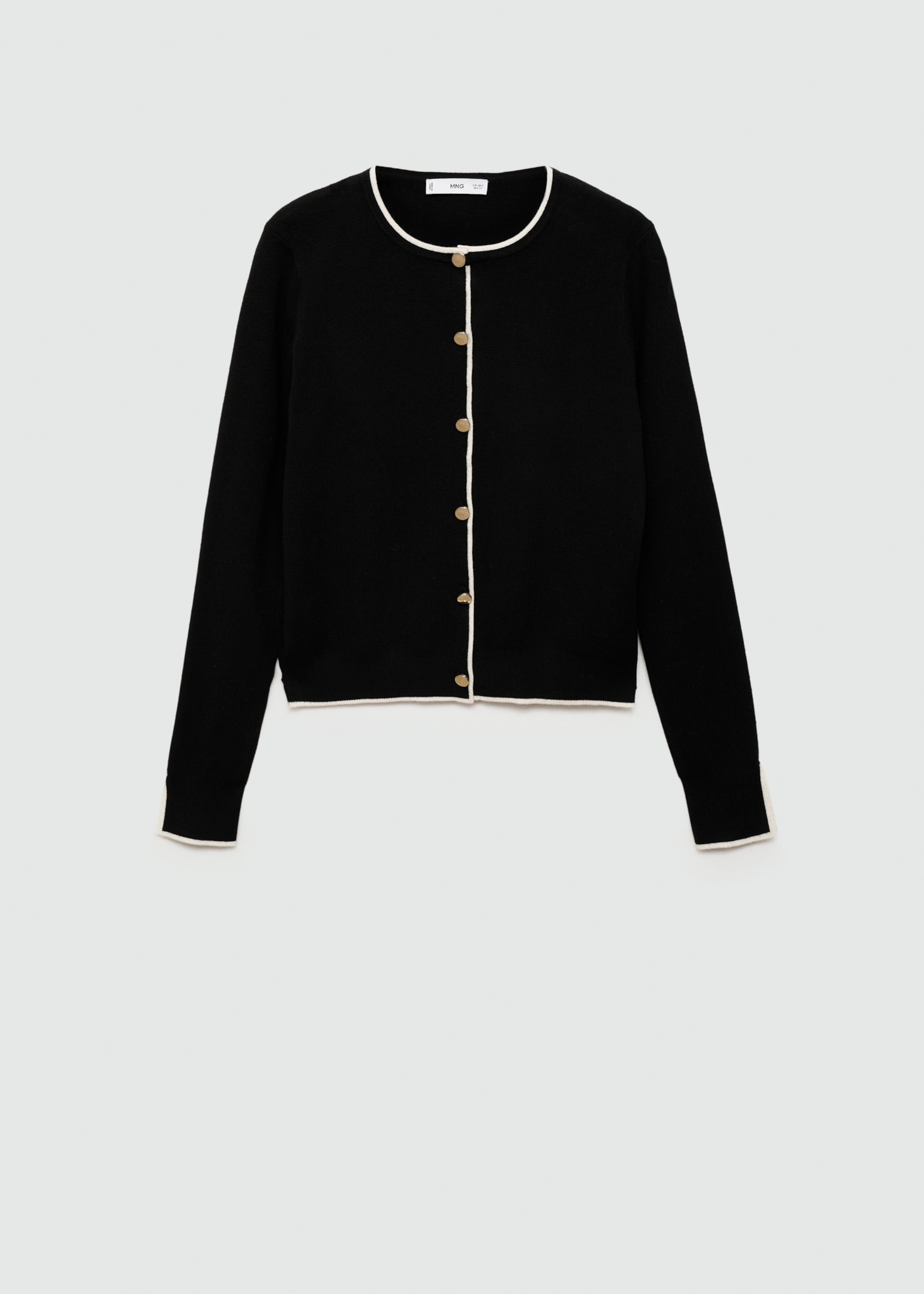 Button knit cardigan - Article without model, Black. Ref: 77055652-00.