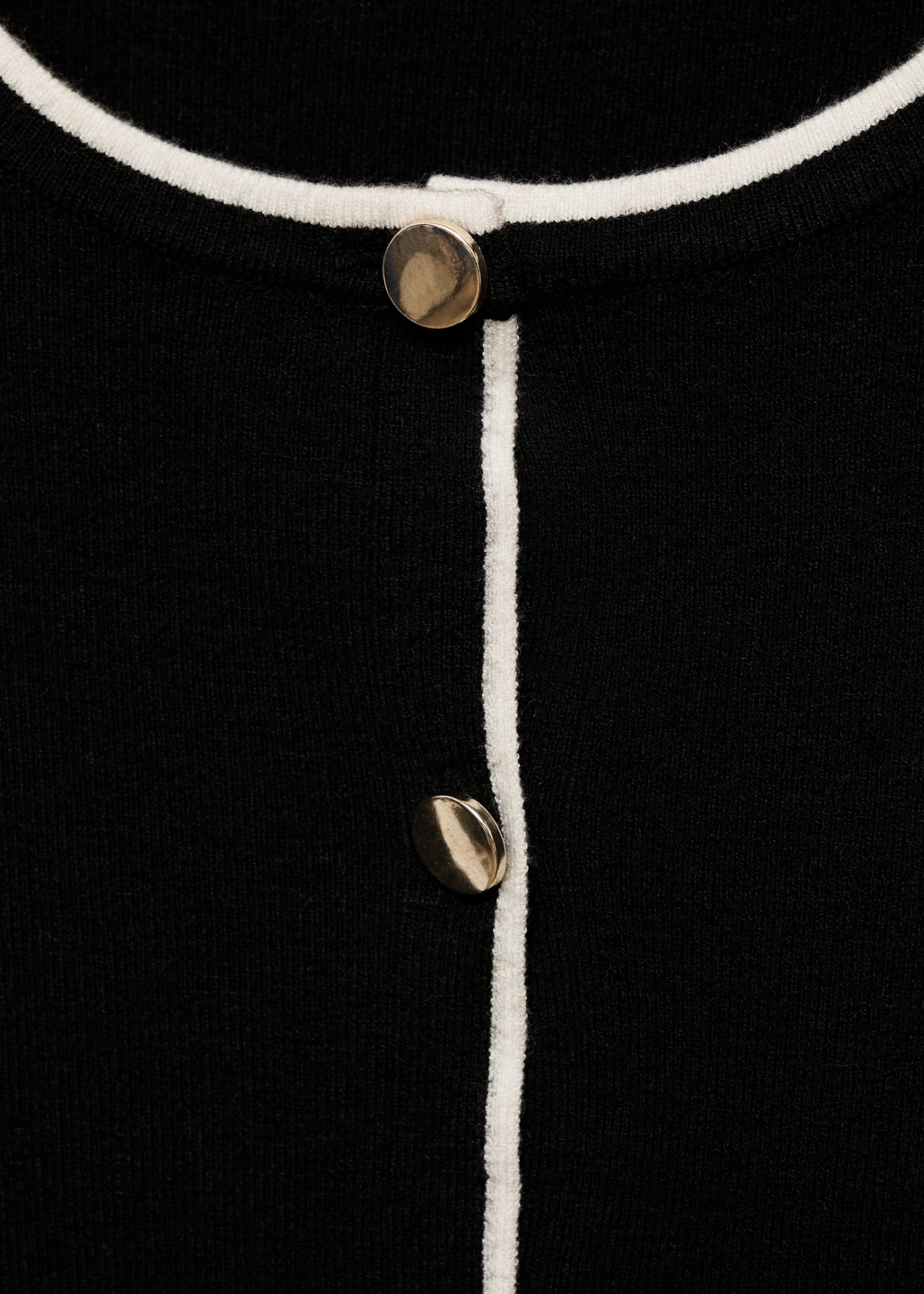 Button knit cardigan - Details of the article 8, Black. Ref: 77055652-00.