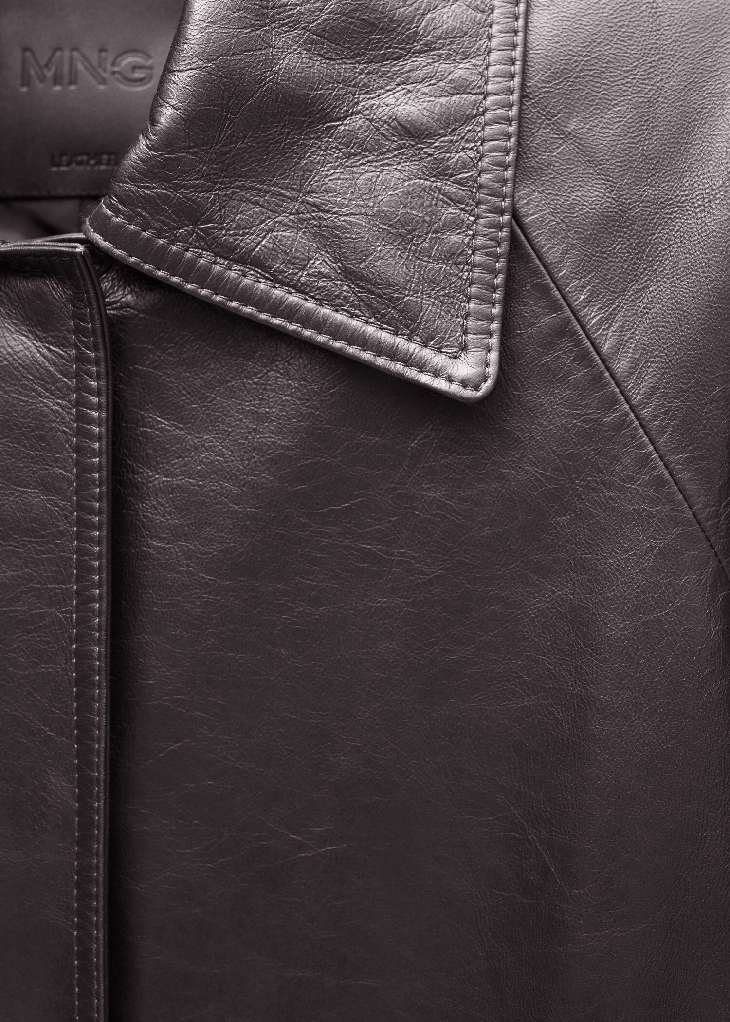 Oversized jas 100% leer - Detail van het artikel 8