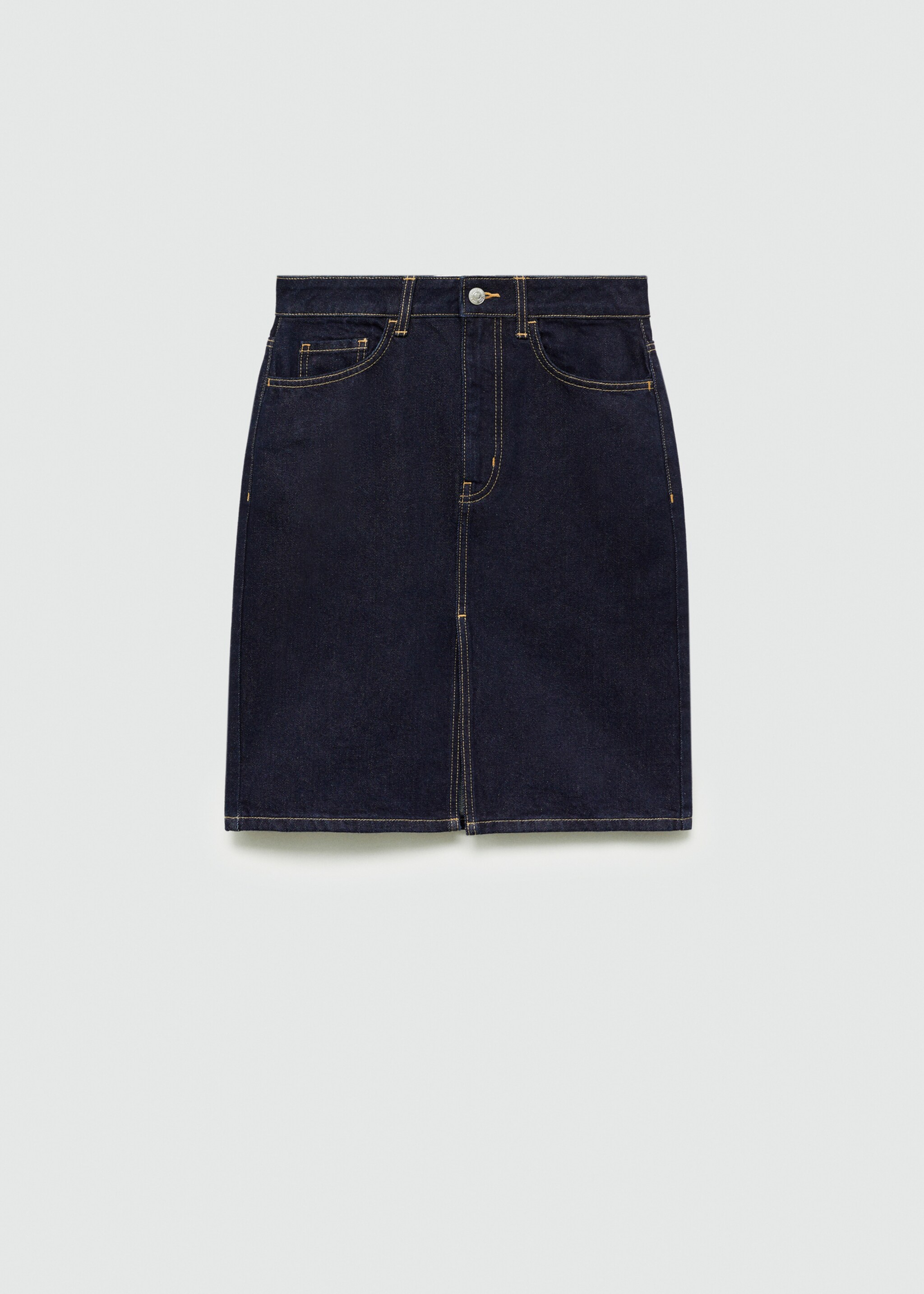 Rinse-wash denim midi-skirt - Article without model, Open Blue. Ref: 77055657-00.