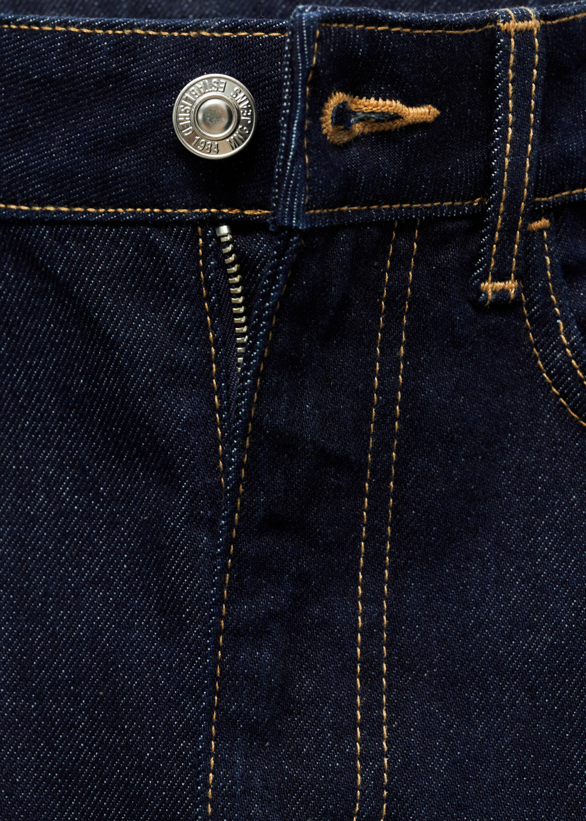 Rinse-wash denim midi-skirt - Details of the article 8, Open Blue. Ref: 77055657-00.