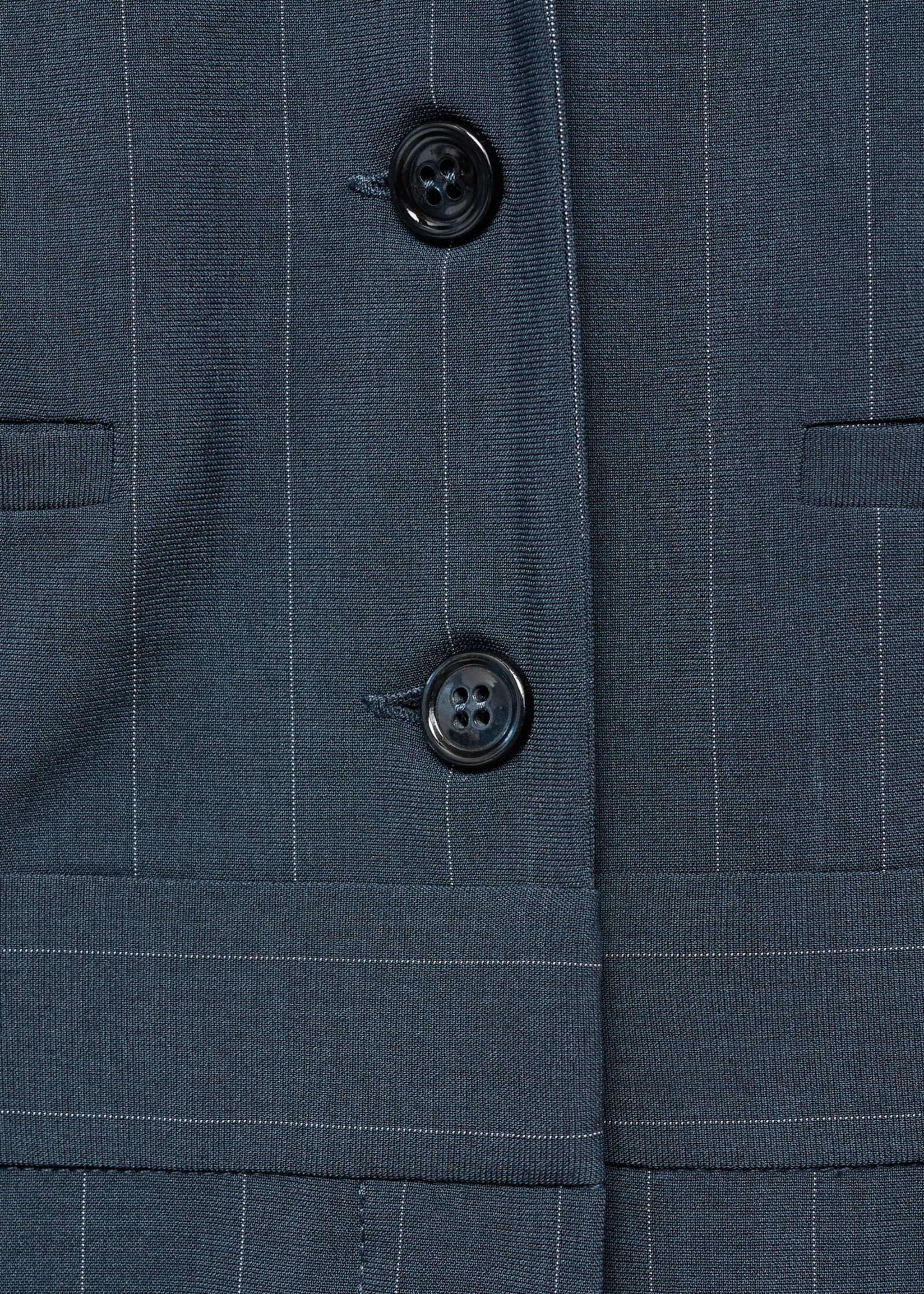 Long pinstripe jumpsuit - Details of the article 0, Dark Navy. Ref: 77055659-00.