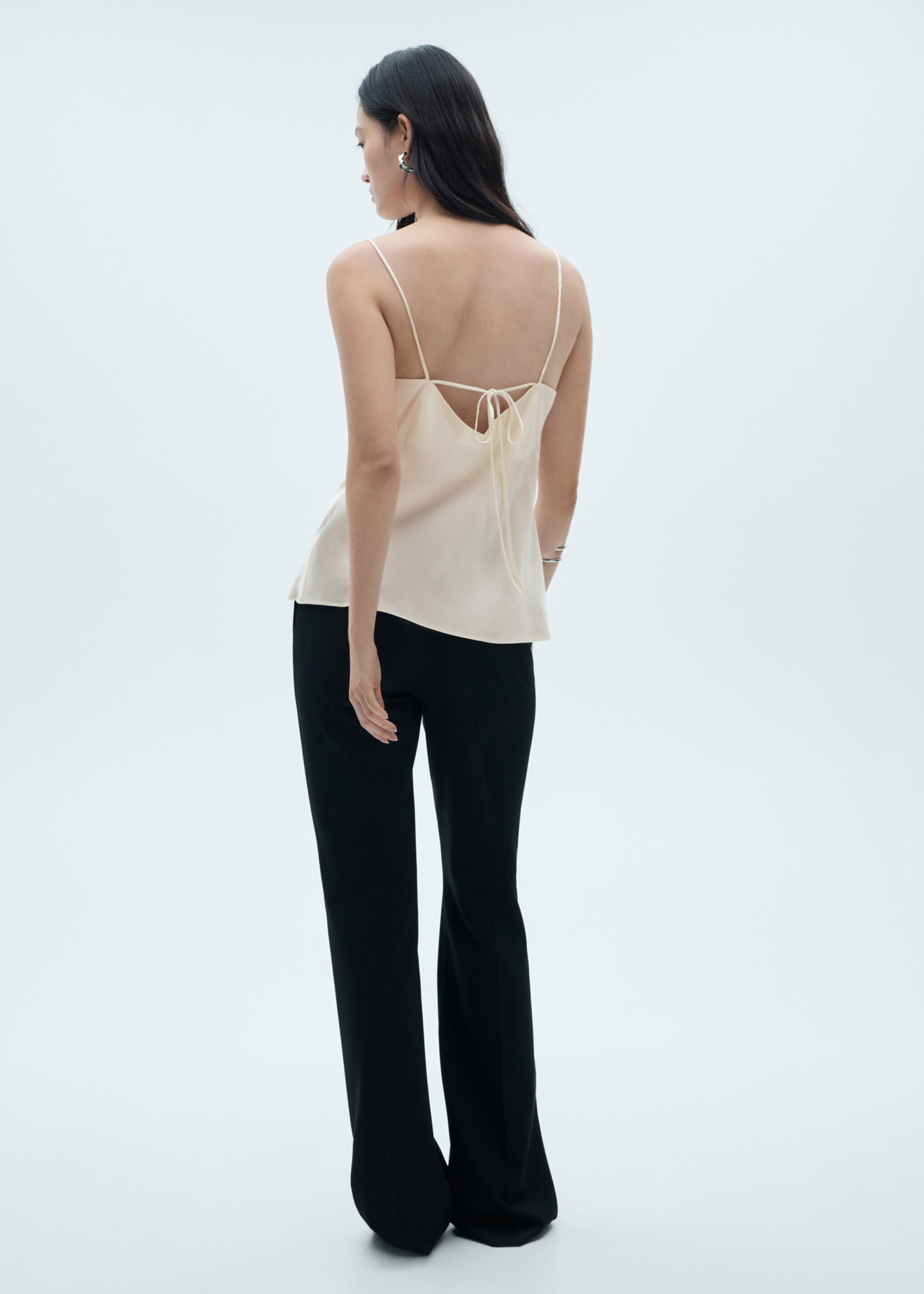 Silk satin top - Reverse of the article, Off White. Ref: 77055661-00.