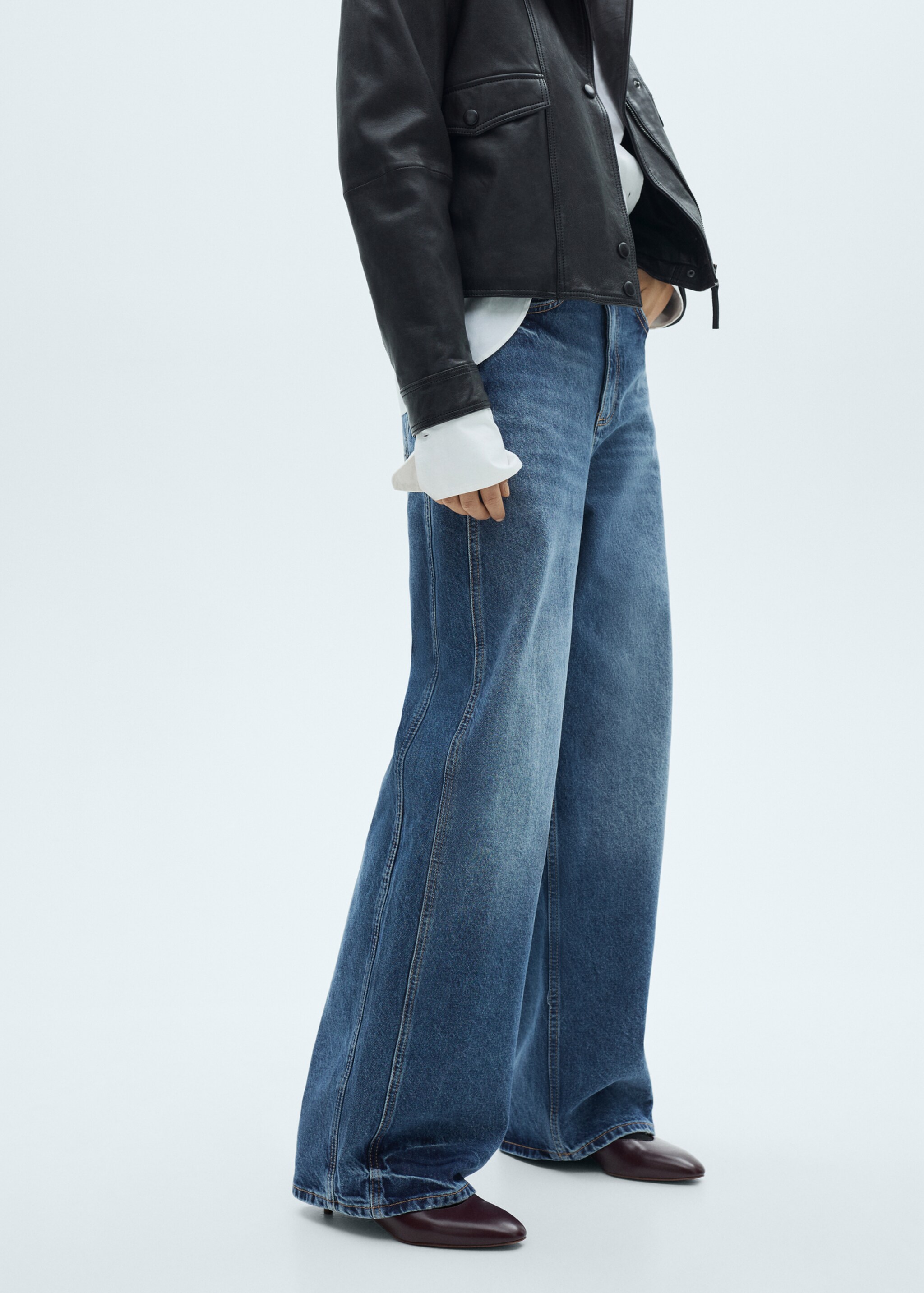High-waist balloon jeans - Medium plane, Dark Blue. Ref: 77055666-00.