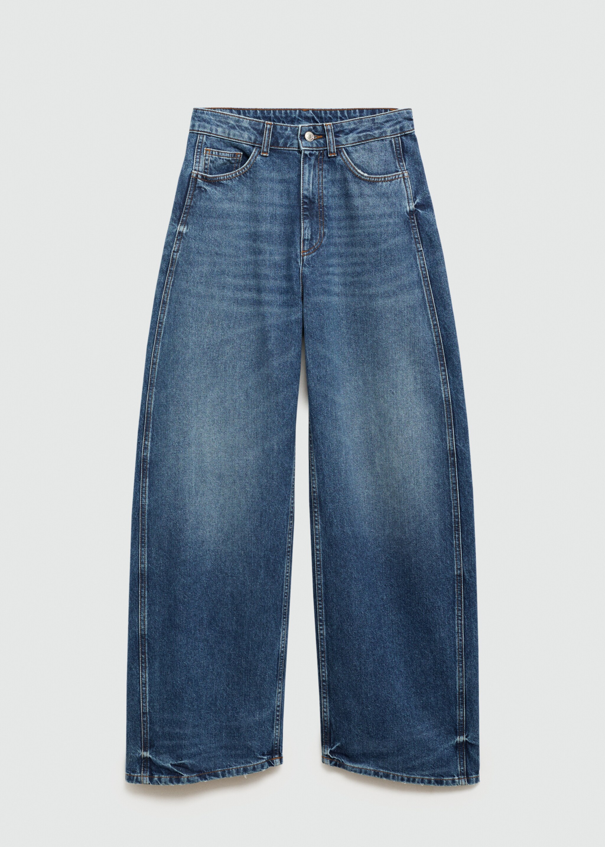 High-waist balloon jeans - Article without model, Dark Blue. Ref: 77055666-00.