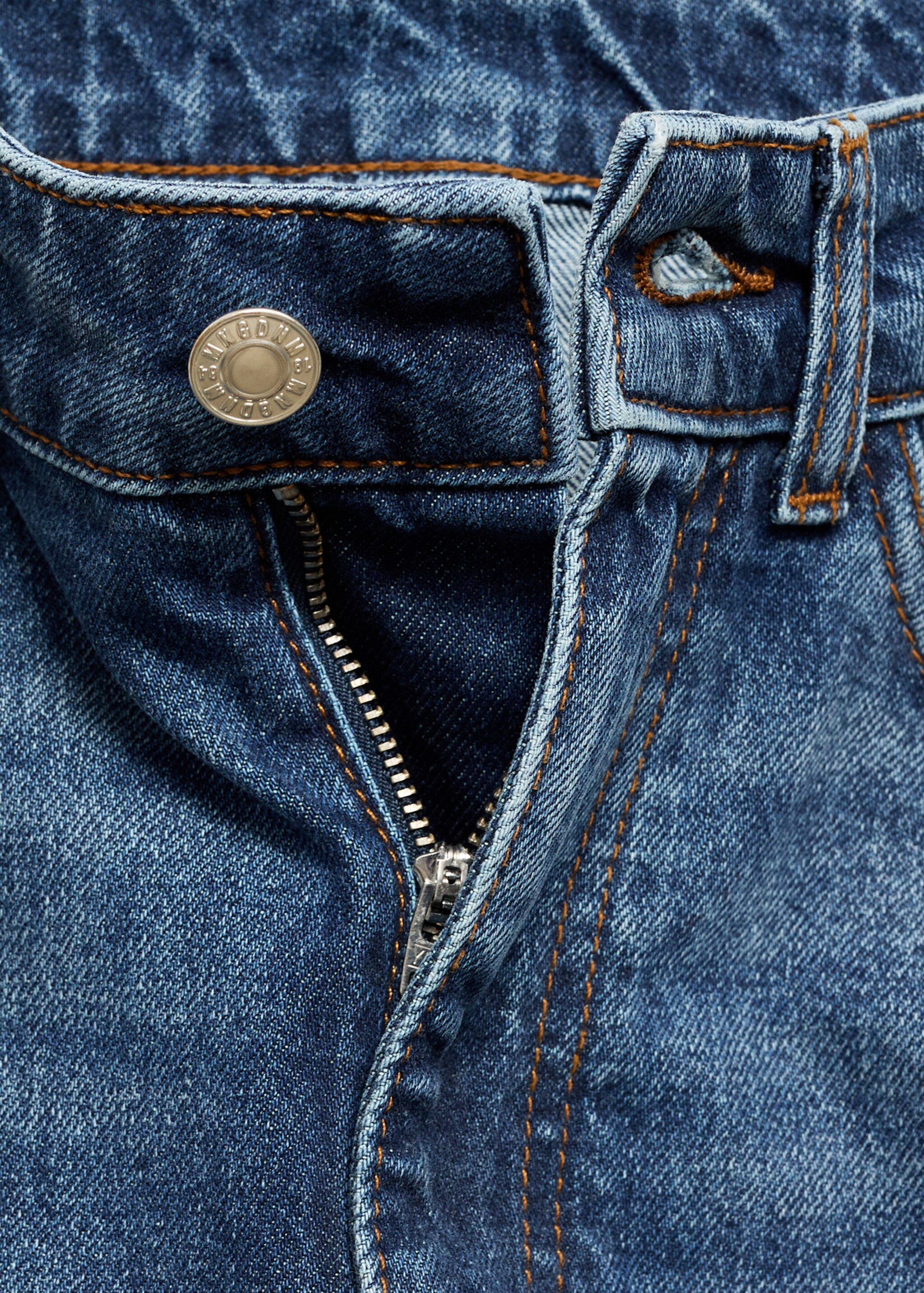 High-waist balloon jeans - Details of the article 8, Dark Blue. Ref: 77055666-00.