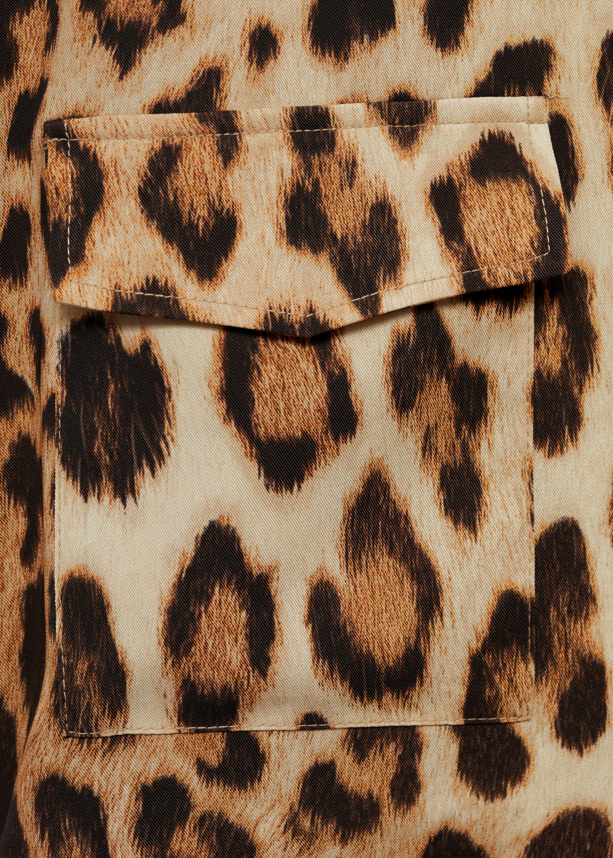 Hemdkleid mit Leopardenmuster - Detail des Artikels 0, Braun. Ref: 77055668-00.