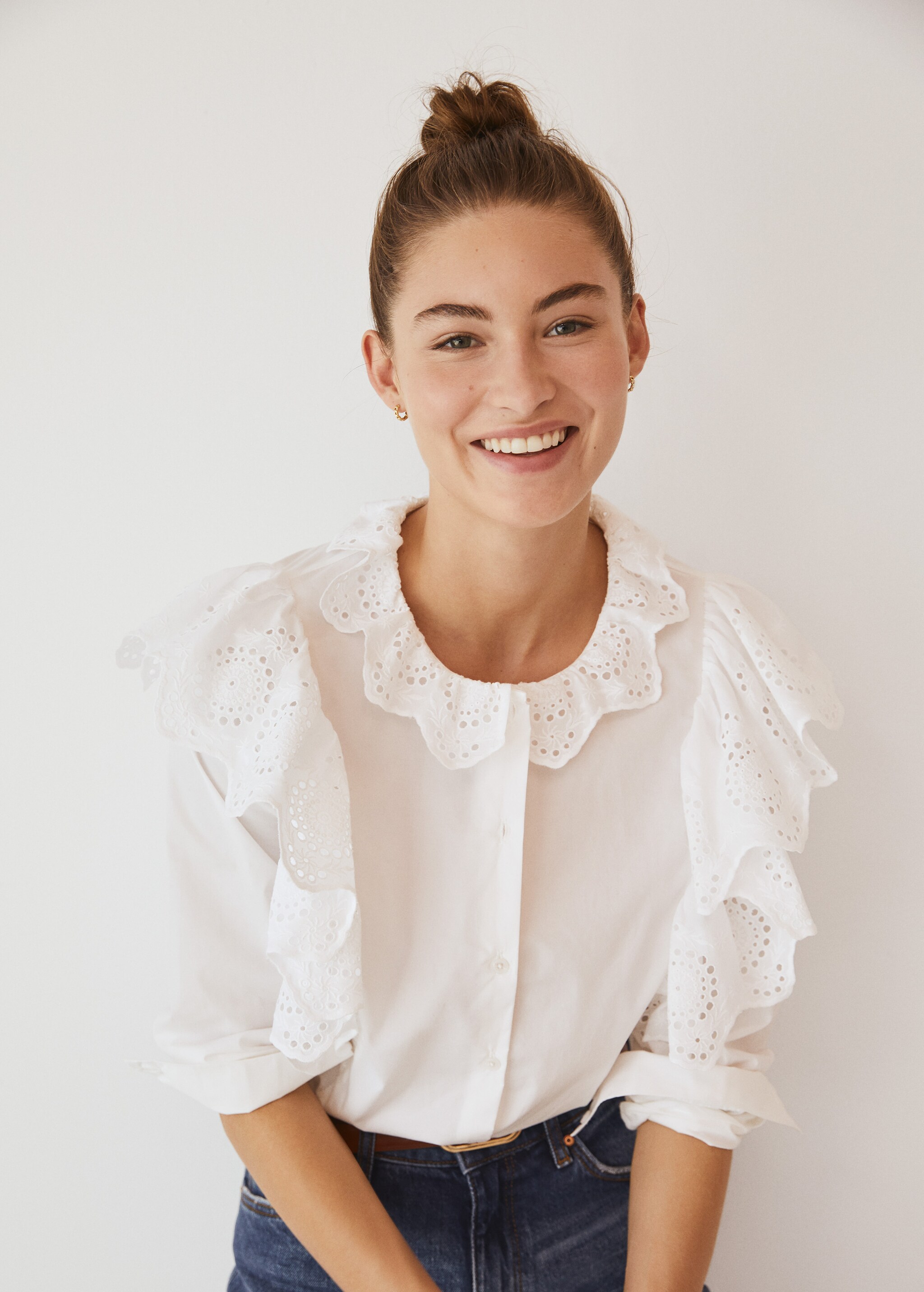 Blusa algodón volantes - Plano medio