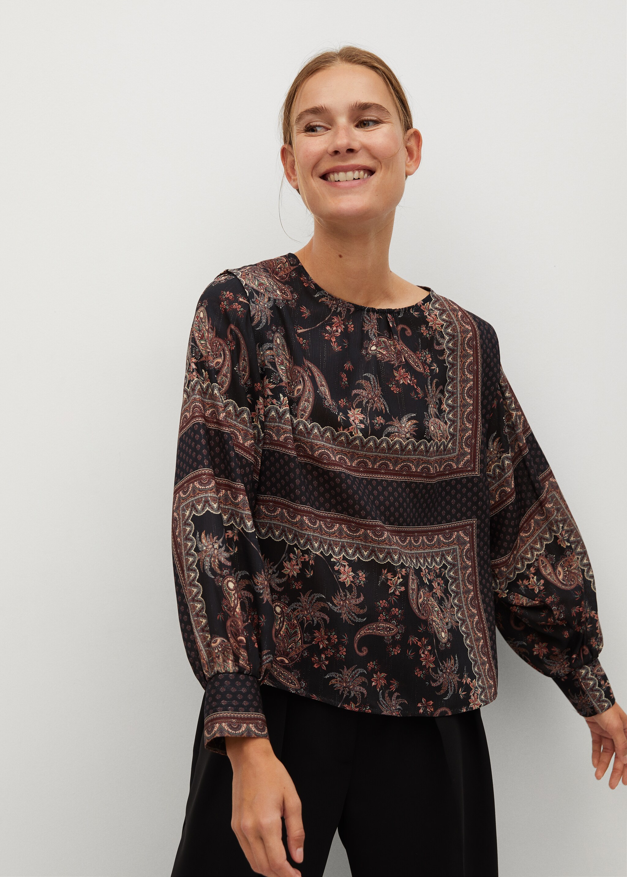 Flowy printed blouse - Medium plane