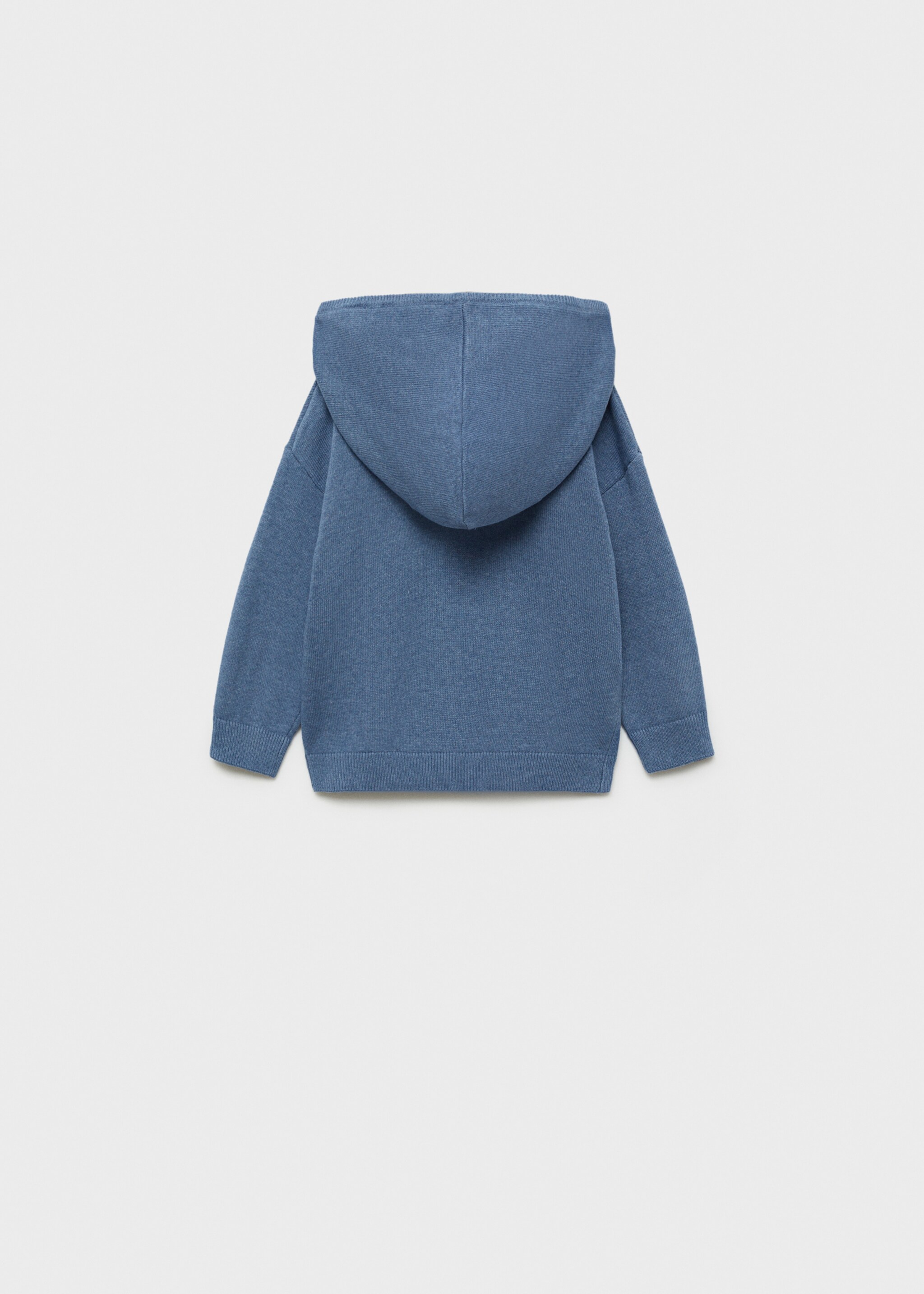 Hooded knit sweater - Reverse of the article, Blue. Ref: 77055966-00.