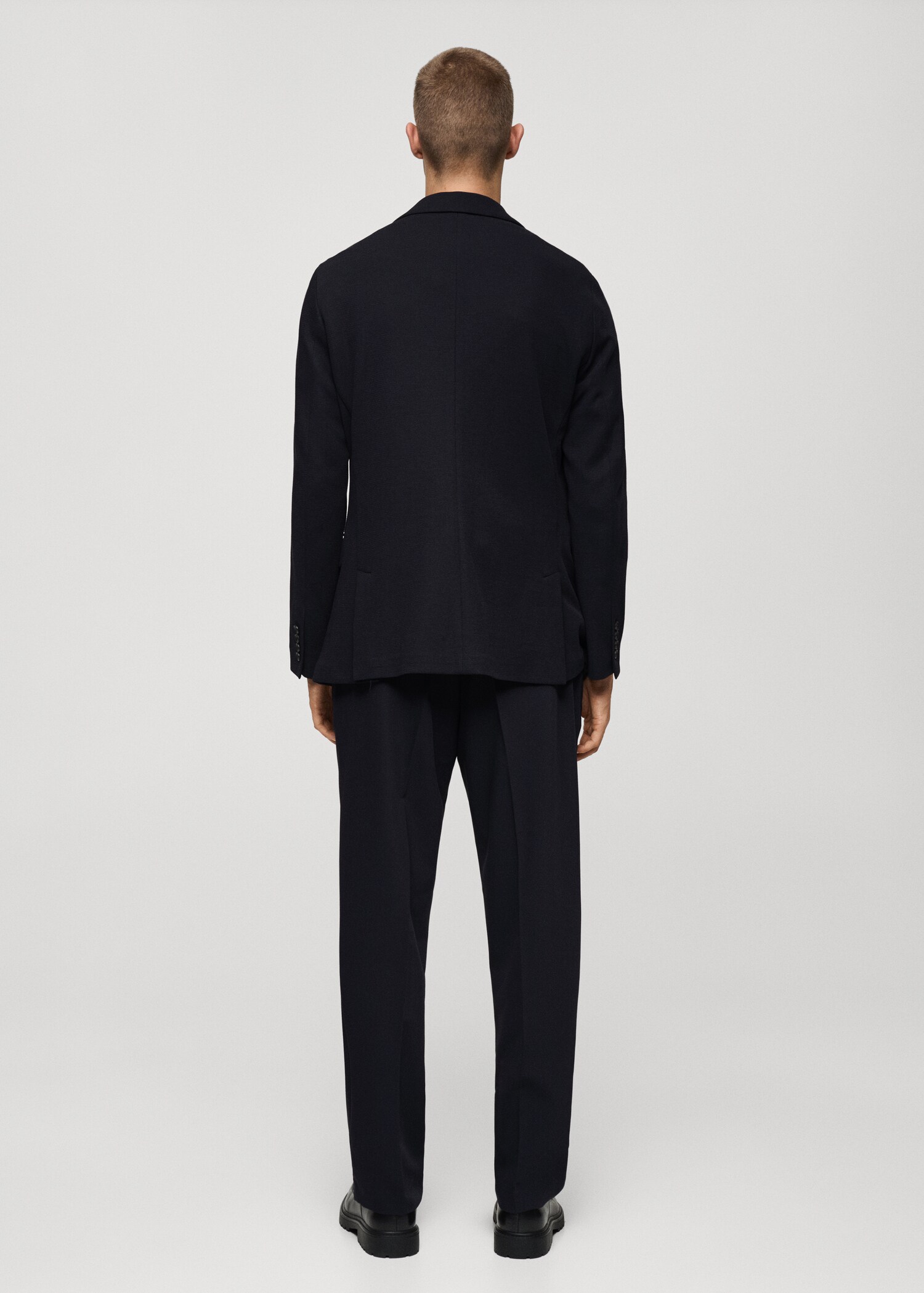 Slim Fit-Baumwollblazer mit Mikrostruktur - Rückseite des Artikels