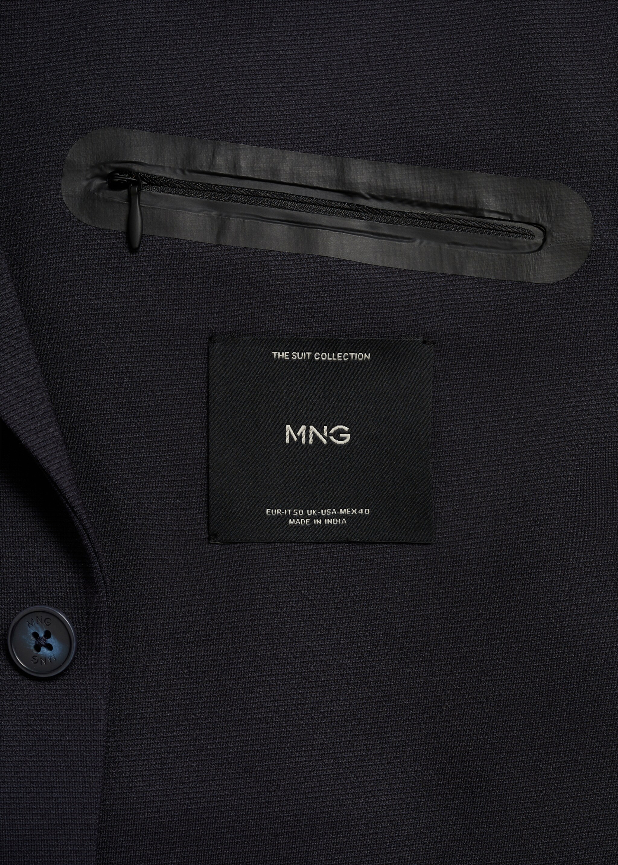 Americana traje antiarrugas tejido stretch - Detalle del artículo 0, Azul marino oscuro. Ref: 77055971-00.