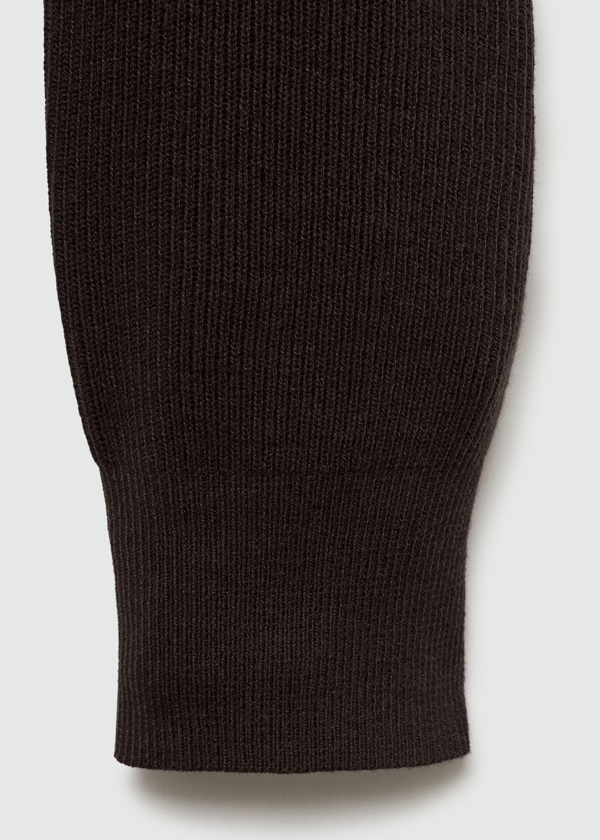 Fine-knit ribbed cotton polo shirt - Details of the article 0, Chocolate. Ref: 77055972-00.