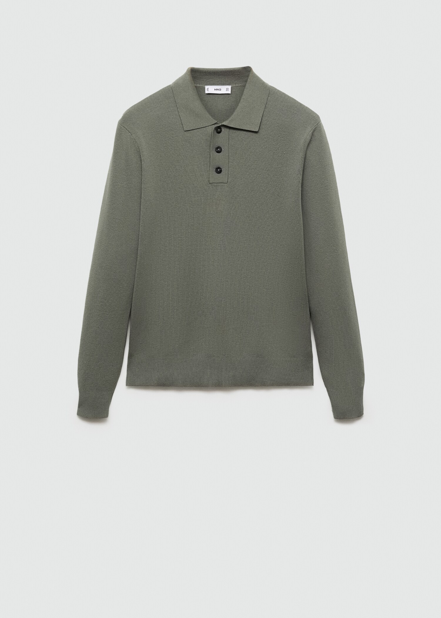 Fine cotton-knit polo sweater - Article without model