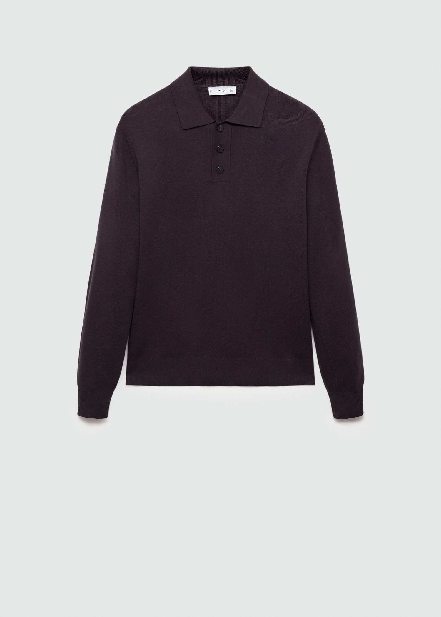 Fine cotton-knit polo sweater - Article without model