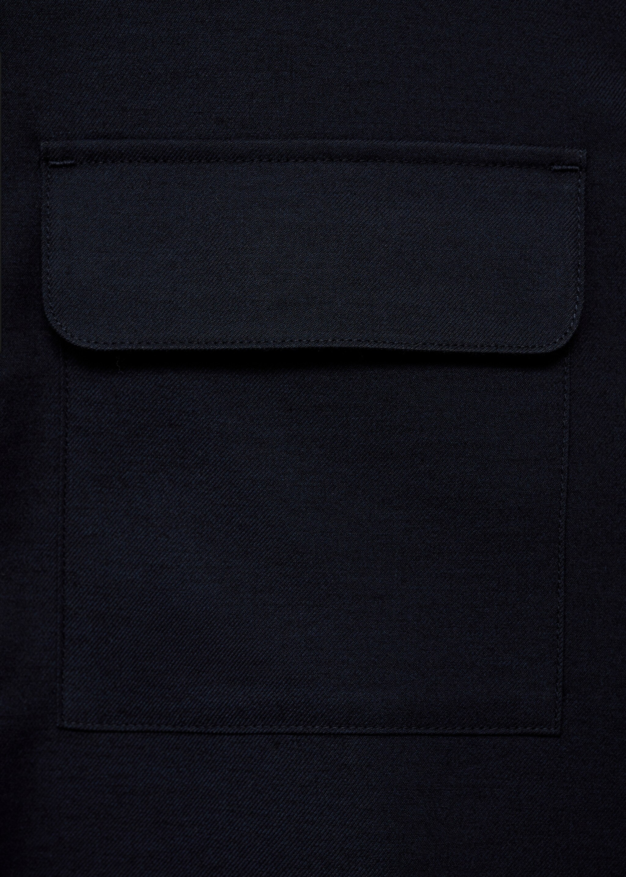 Slim-fit overshirt with pockets - Details of the article 0, Dark Navy. Ref: 77055974-00.