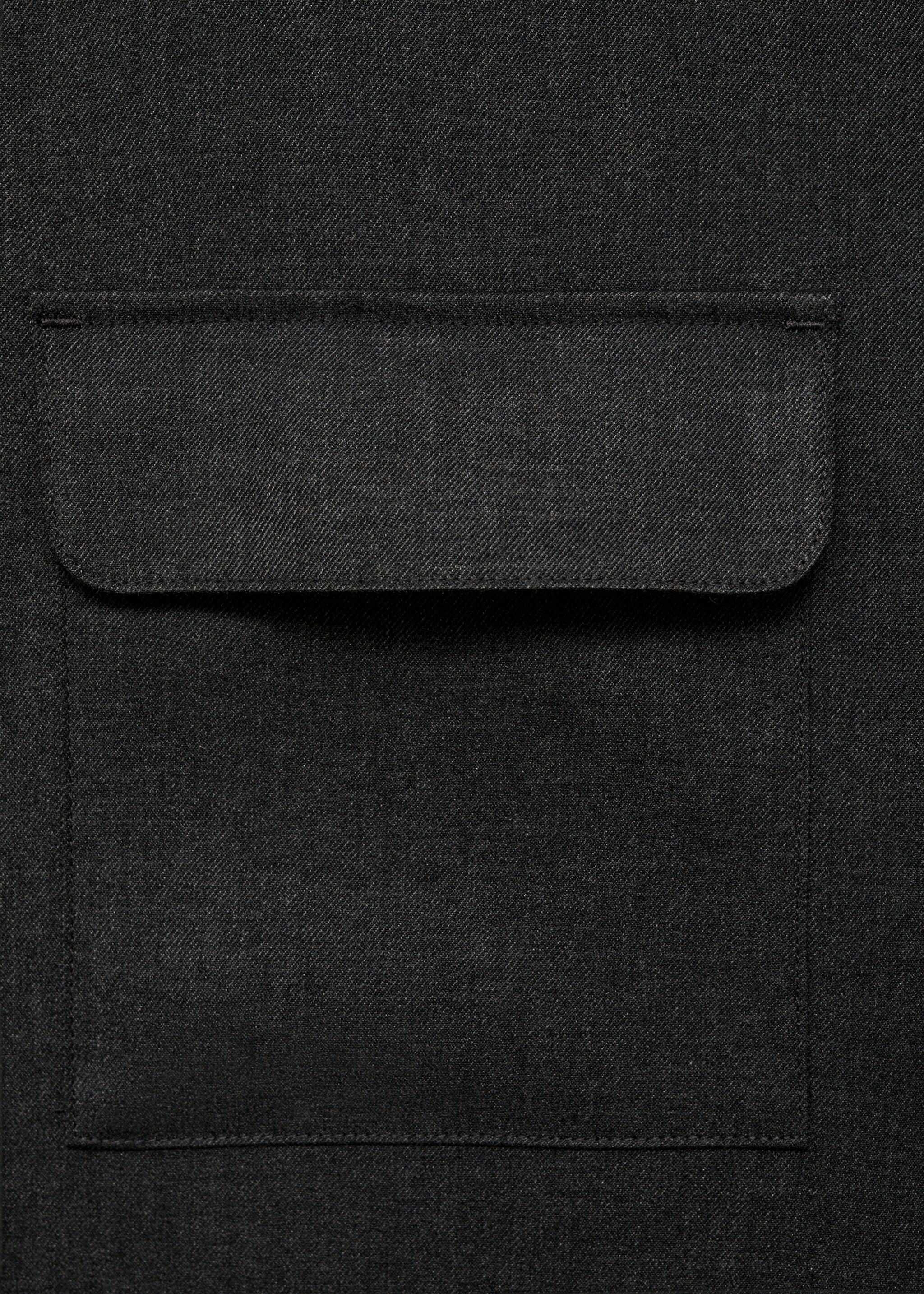 Slim-fit overshirt with pockets - Details of the article 0, Dark Heather Grey. Ref: 77055974-00.
