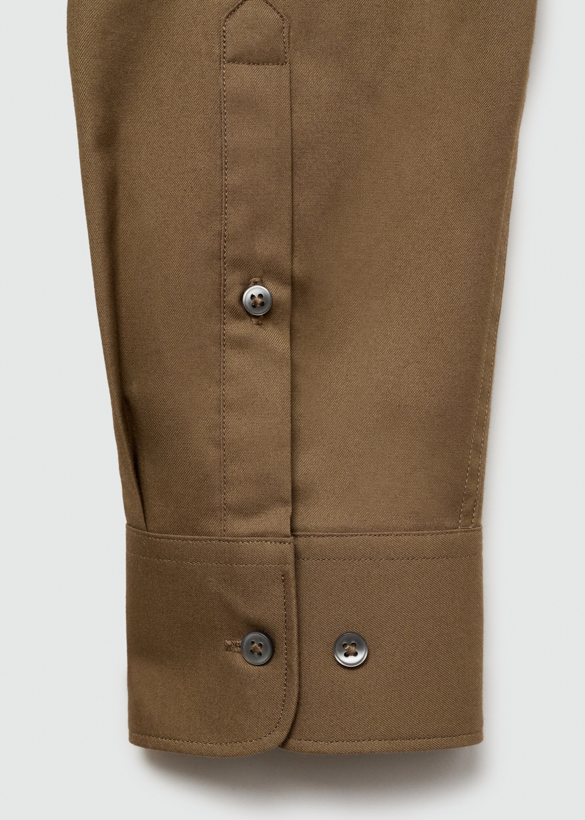100% cotton twill regular-fit shirt - Details of the article 0, Brown. Ref: 77055975-00.