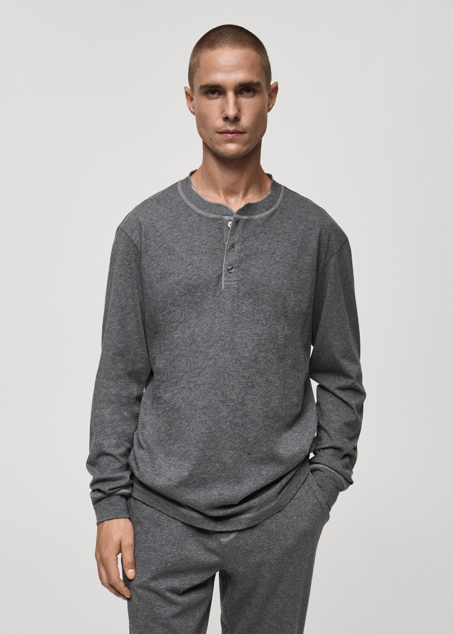 Σετ πιτζάμα μακριά 100% βαμβάκι - Μεσαίο πλάνο